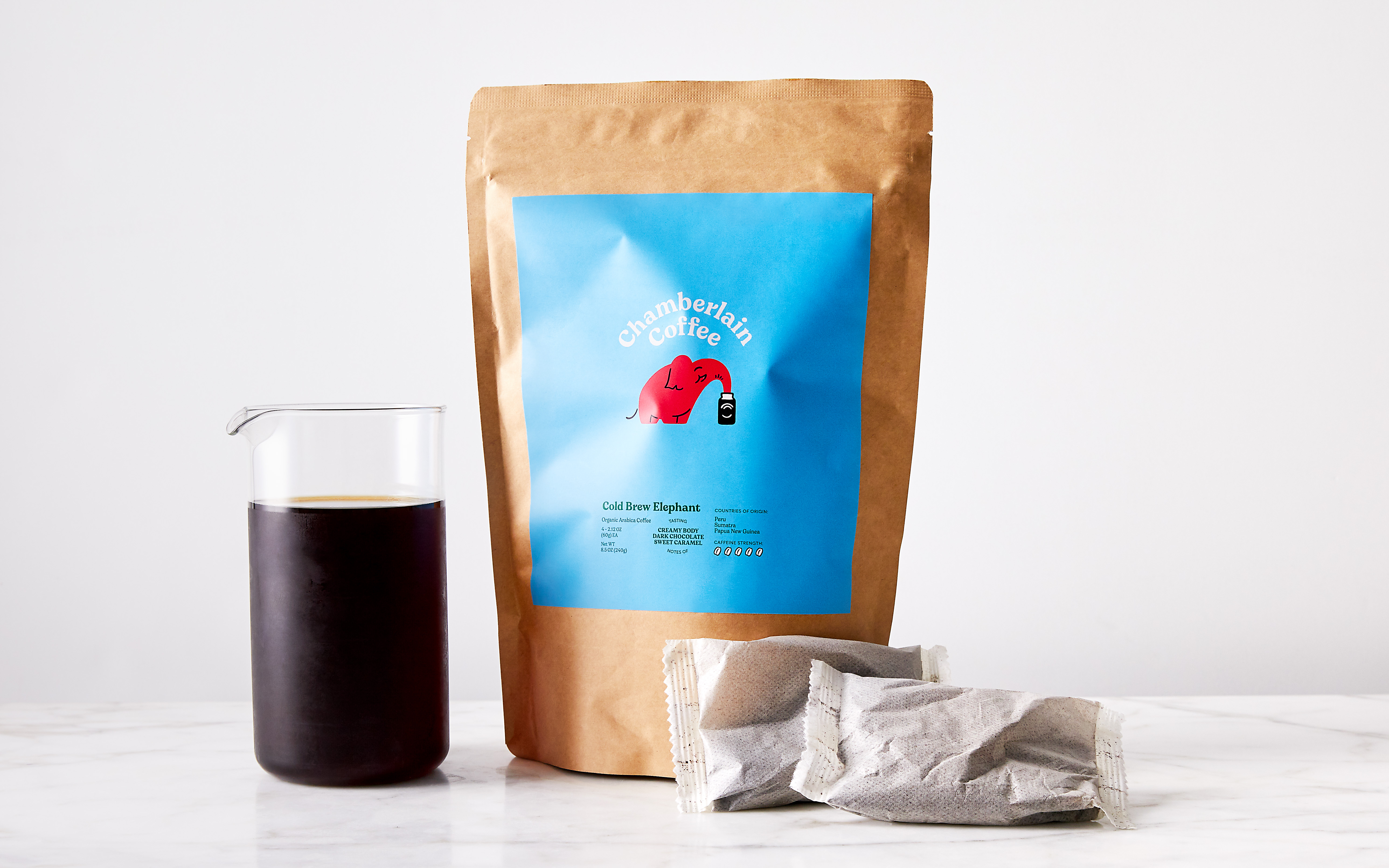 Cold Brew Elephant XL Cold Brew Bags 4 count Chamberlain Coffee Good Eggs