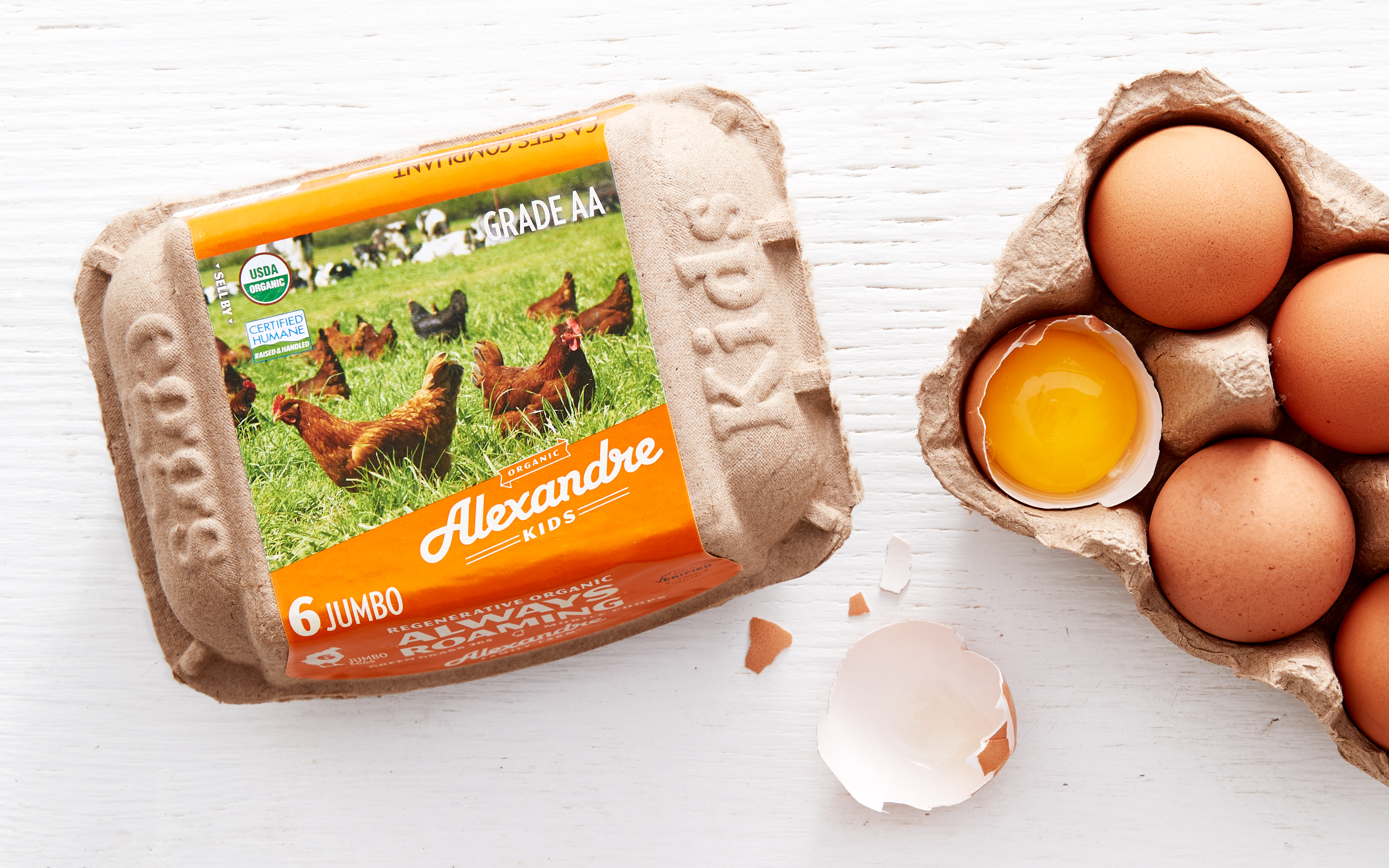 Organic Pasture Raised Eggs (Jumbo) 1 half dozen Alexandre Family