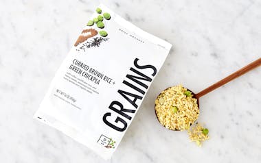 Curried Brown Rice + Green Chickpea Grains