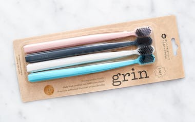 Soft Biodegradable Charcoal-Infused Toothbrushes