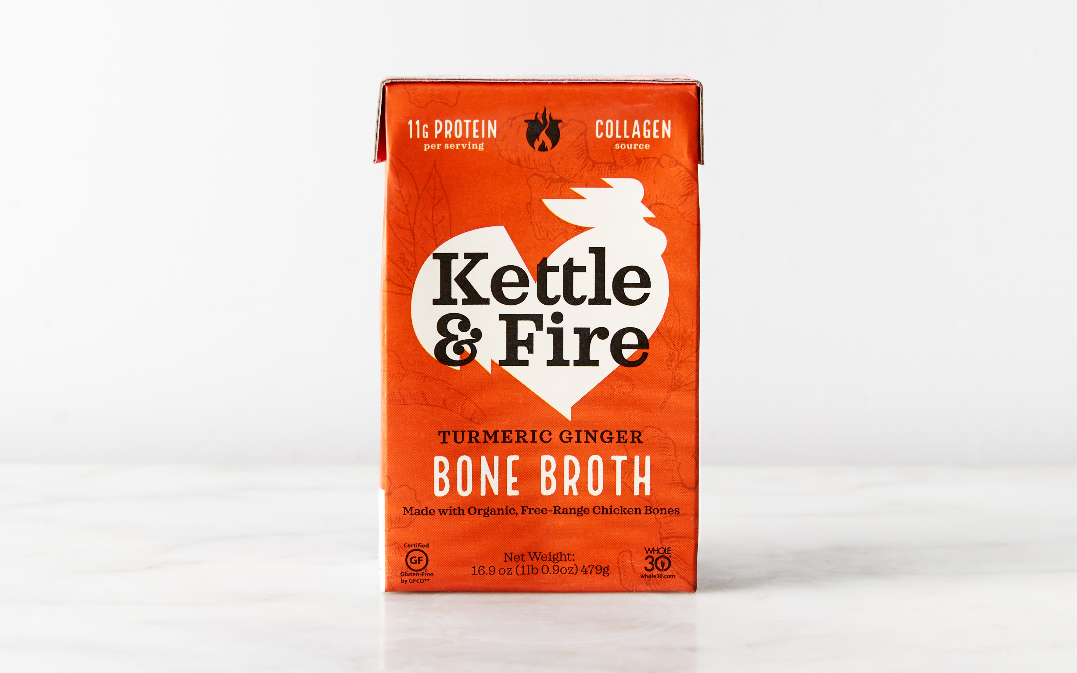 Turmeric Ginger Chicken Bone Broth 16.9 oz Kettle & Fire Good Eggs