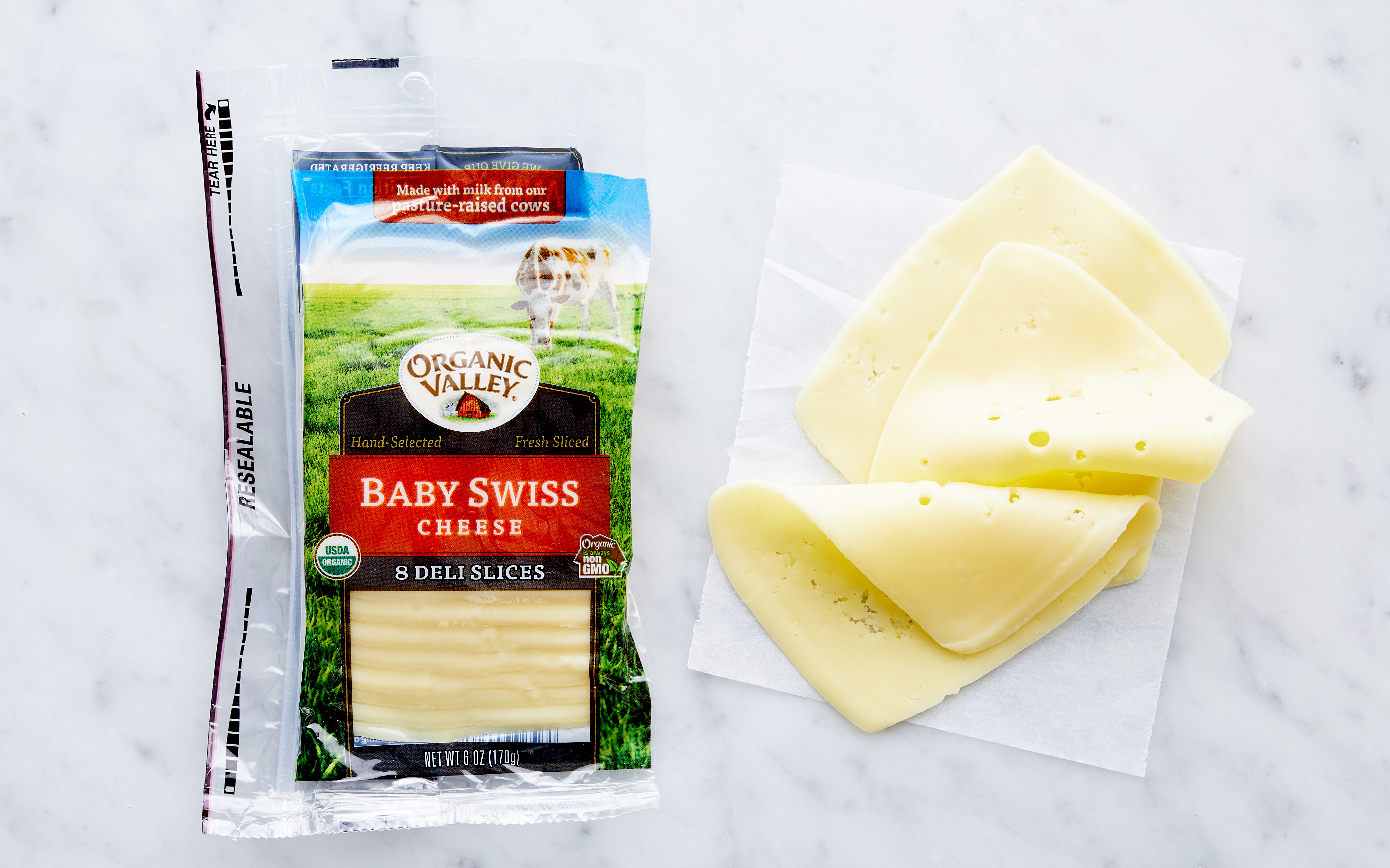 Organic Sliced Baby Swiss Cheese Organic Valley SF Bay Good Eggs