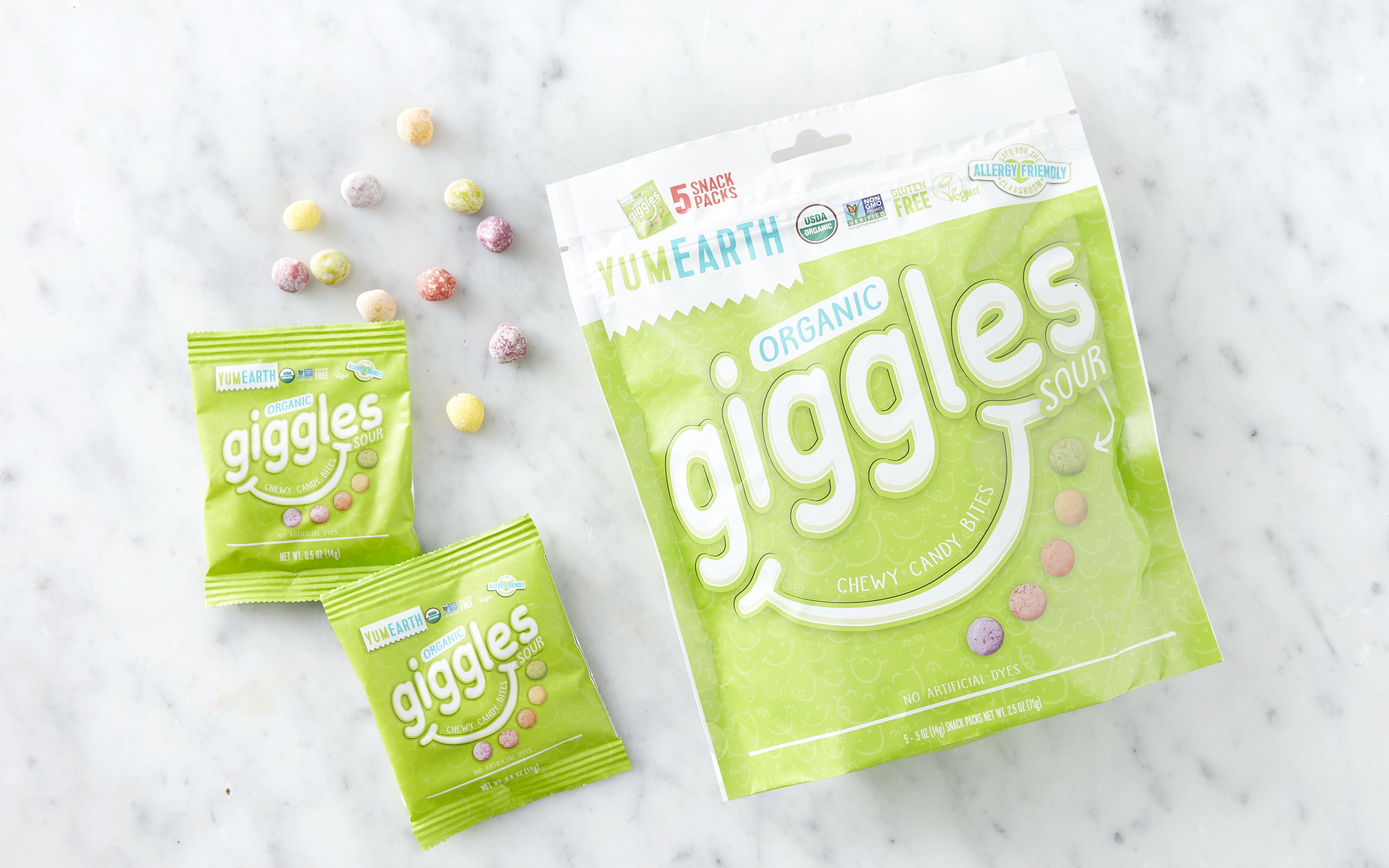 Organic Sour Giggles Vegan Chewy Candy Bites | 5 count | YumEarth