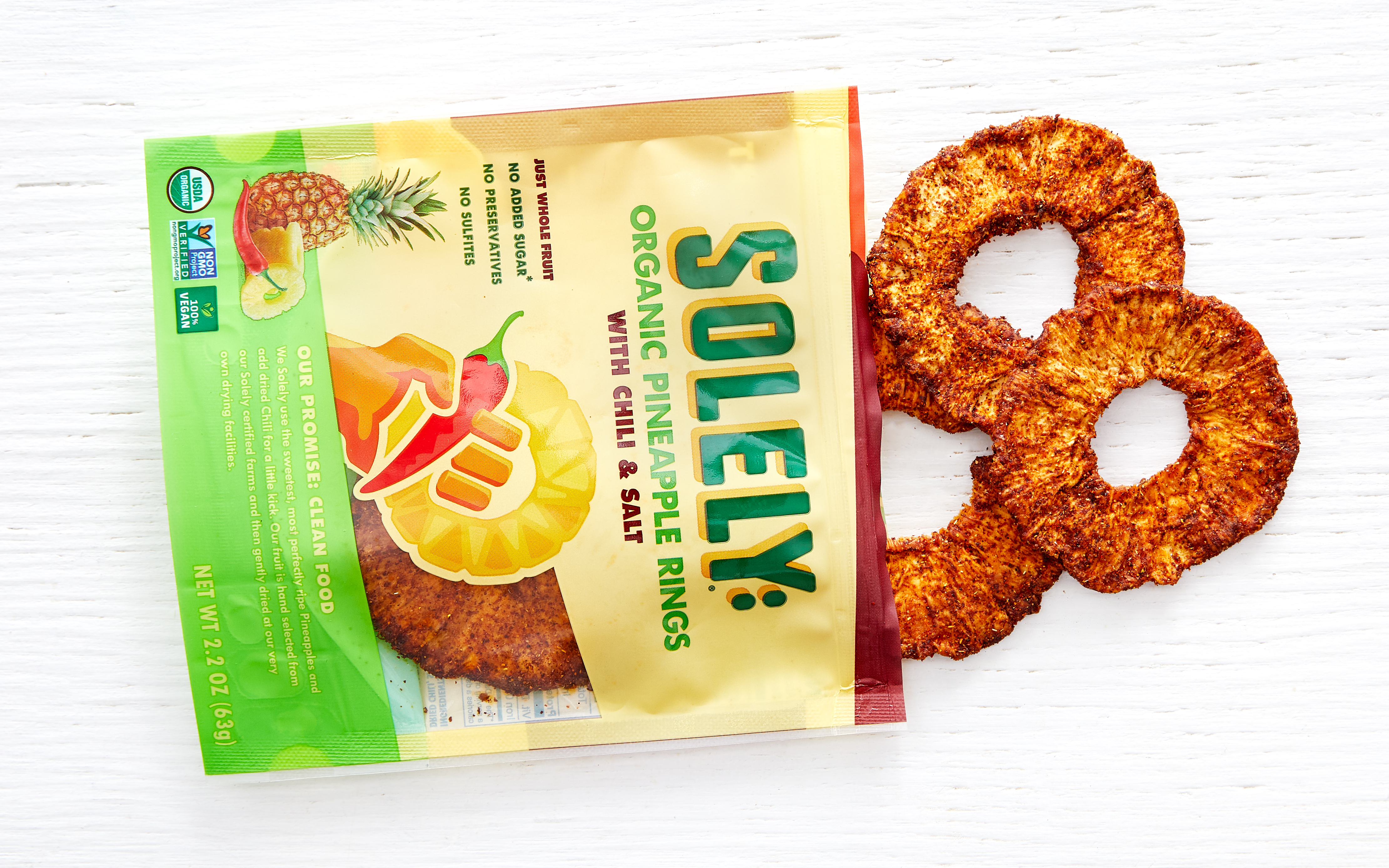 Organic Pineapple Rings with Chili & Salt 2.2 oz Solely Good Eggs