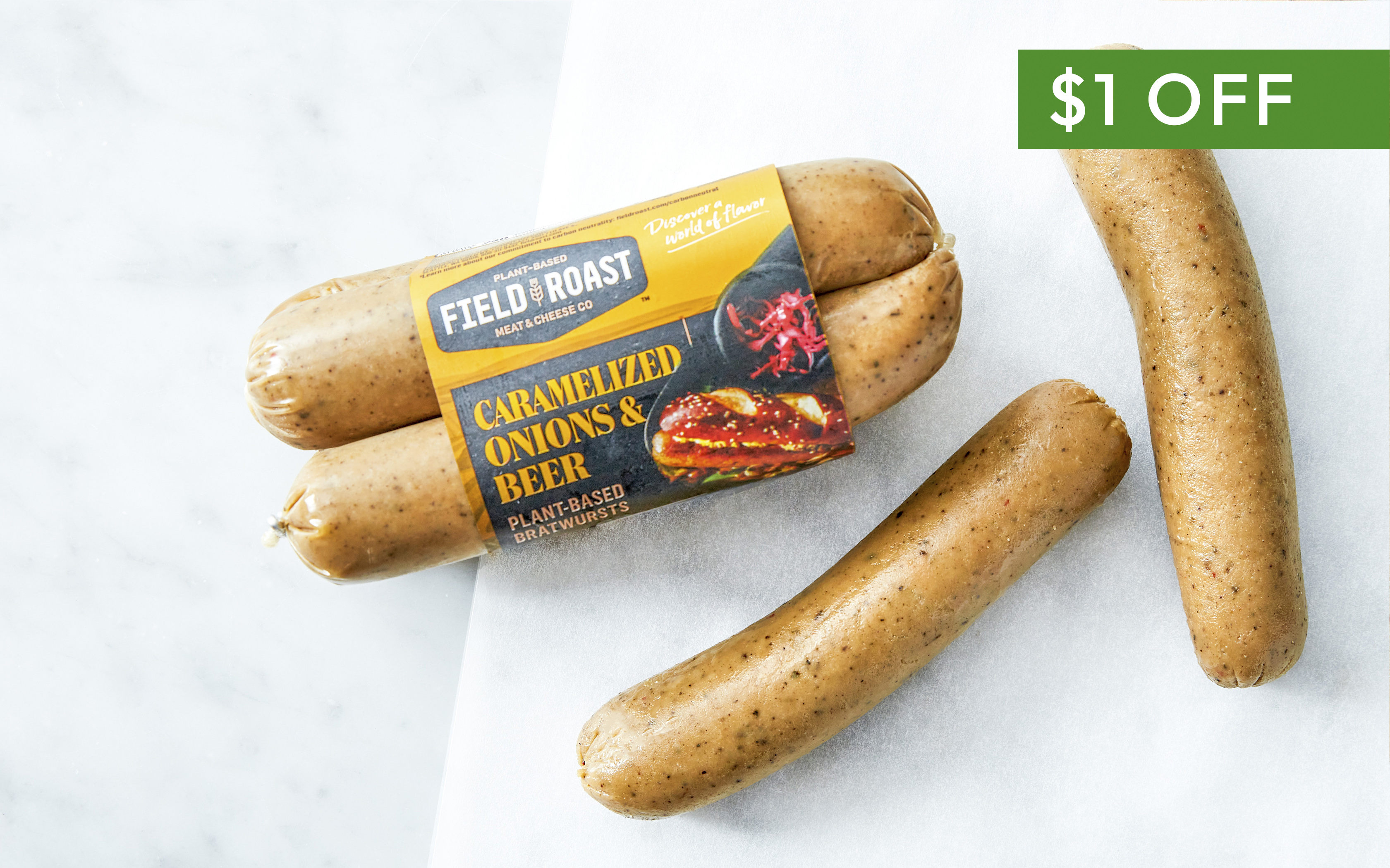 PlantBased Caramelized Onions & Beer Bratwurst 12.95 oz Field
