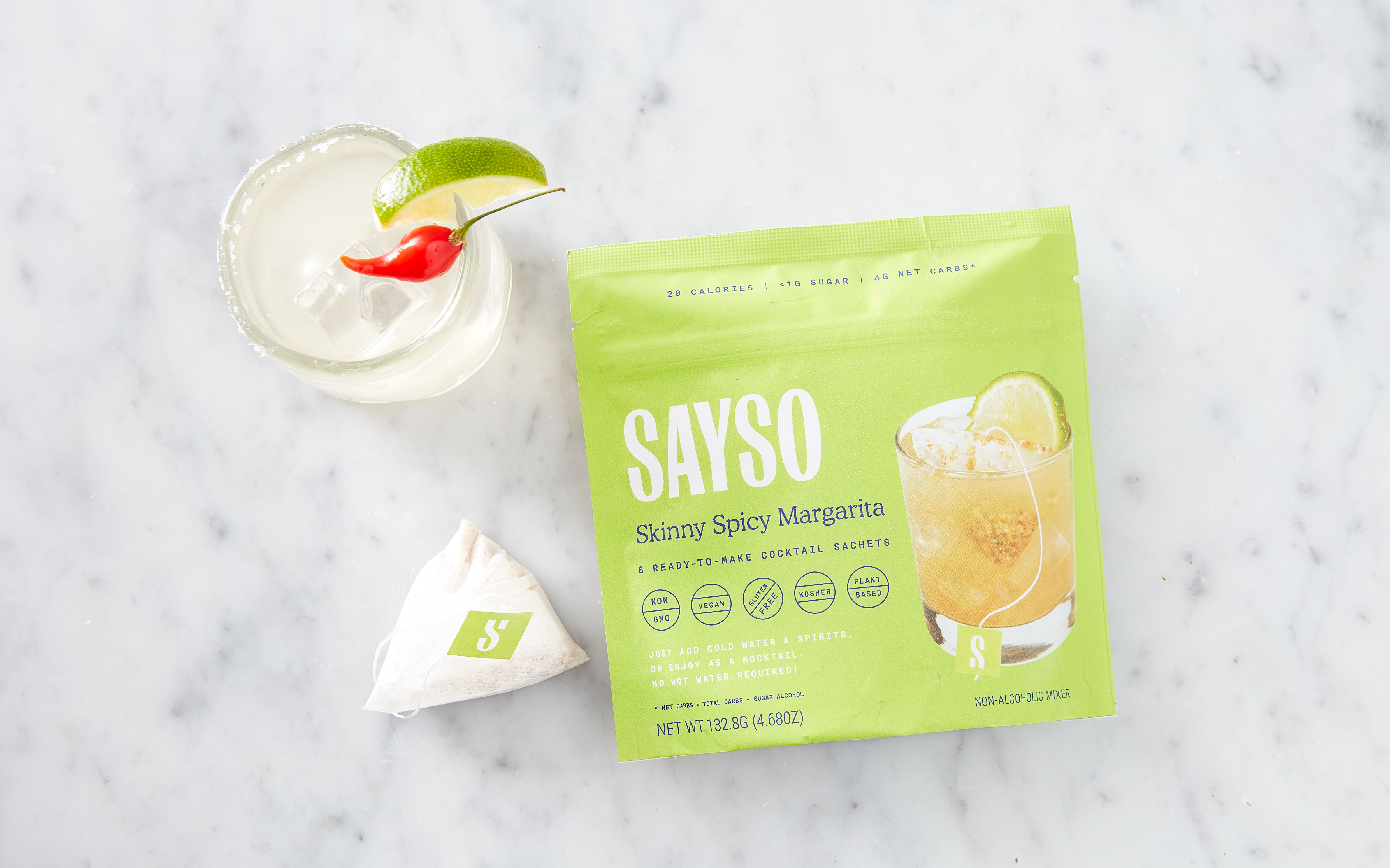 Skinny Spicy Margarita Cocktail Sachets 8 count Sayso Good Eggs