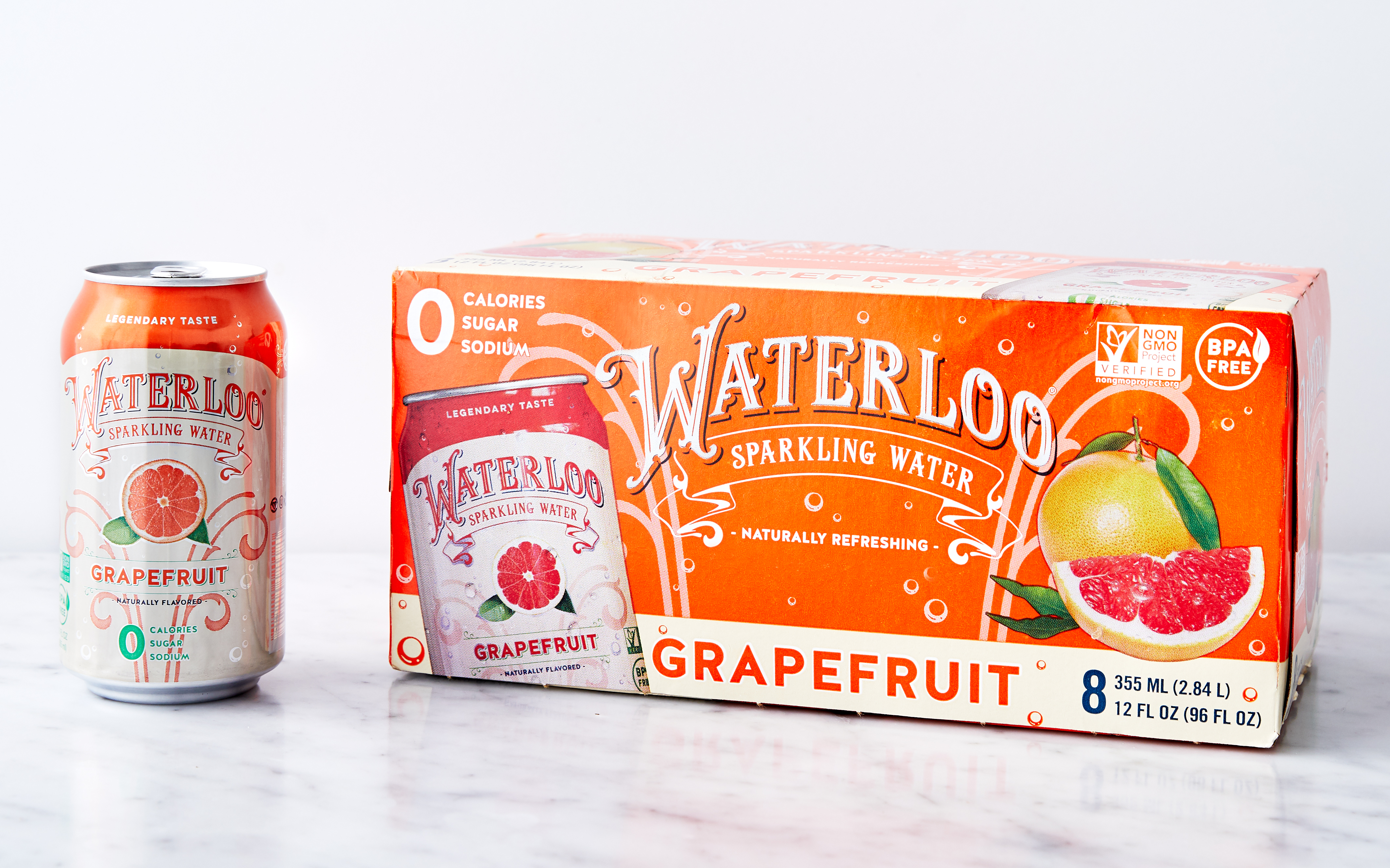 Grapefruit Sparkling Water 8 count Waterloo Sparkling Water Good Eggs