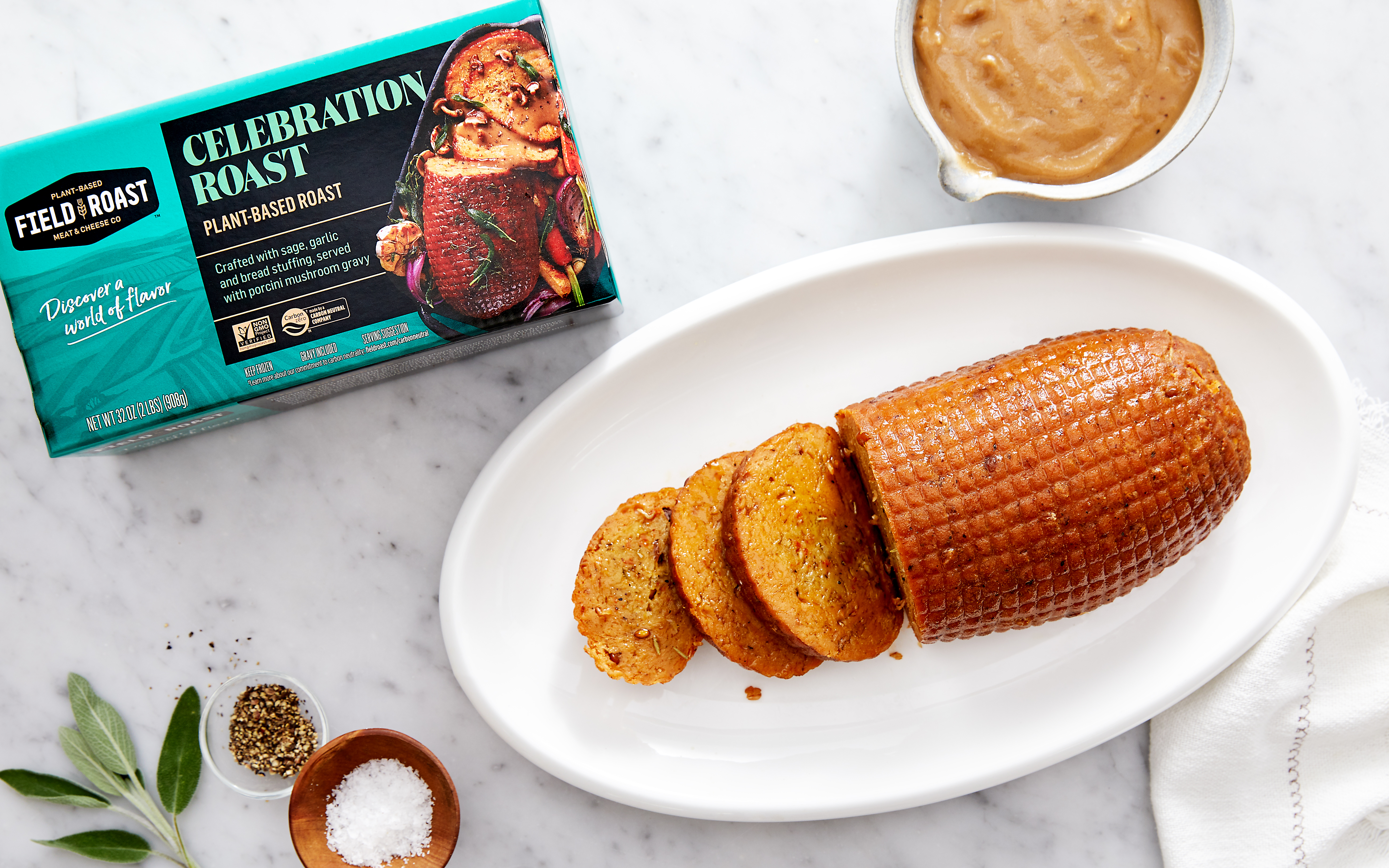 Vegan Celebration Roast with Porcini Mushroom Gravy 32 oz Field