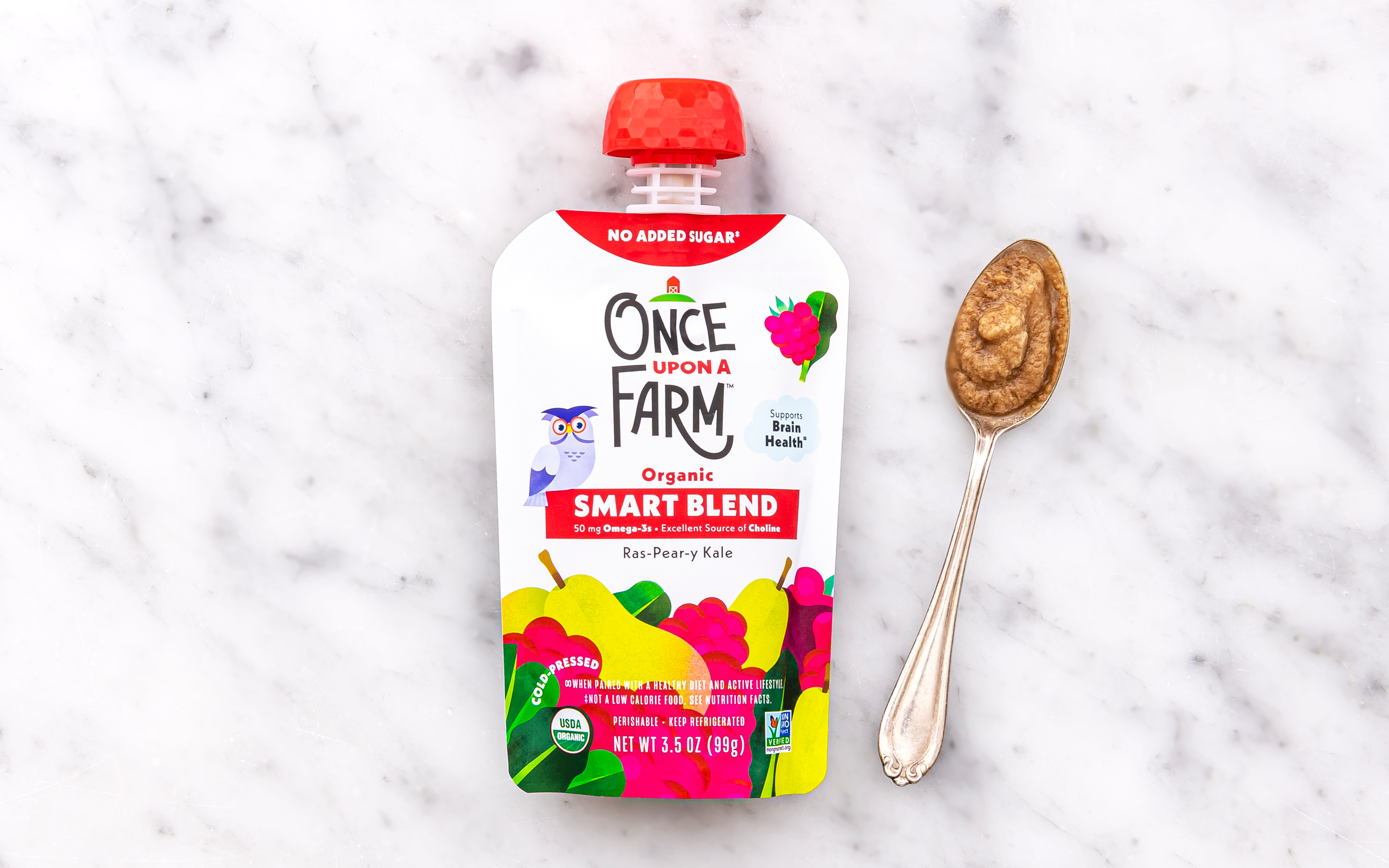 Organic RaspPeary Kale Smart Blend Baby Food 3.5 oz Once Upon a