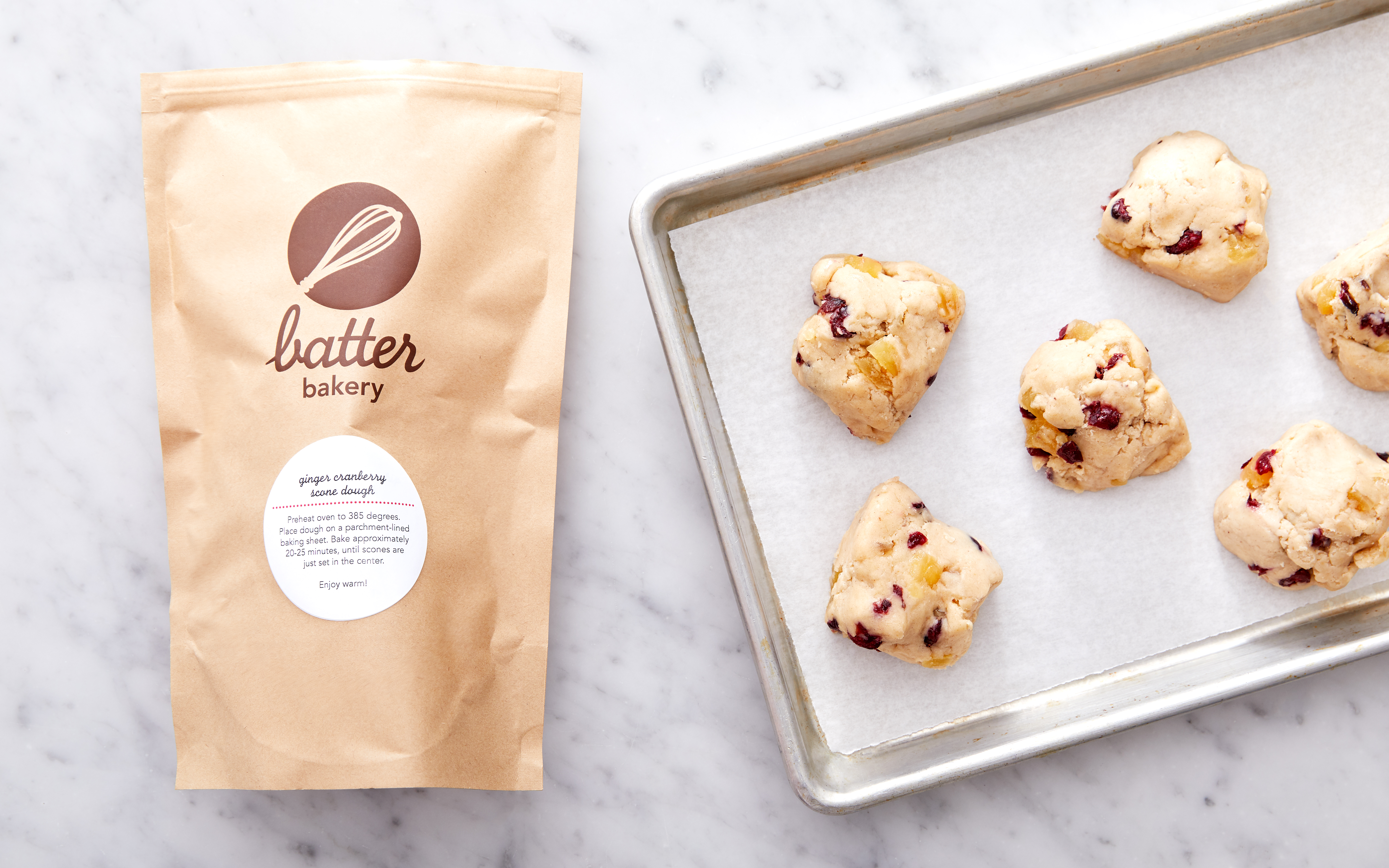 Ginger Cranberry Scone Dough 6 count Batter Bakery Good Eggs