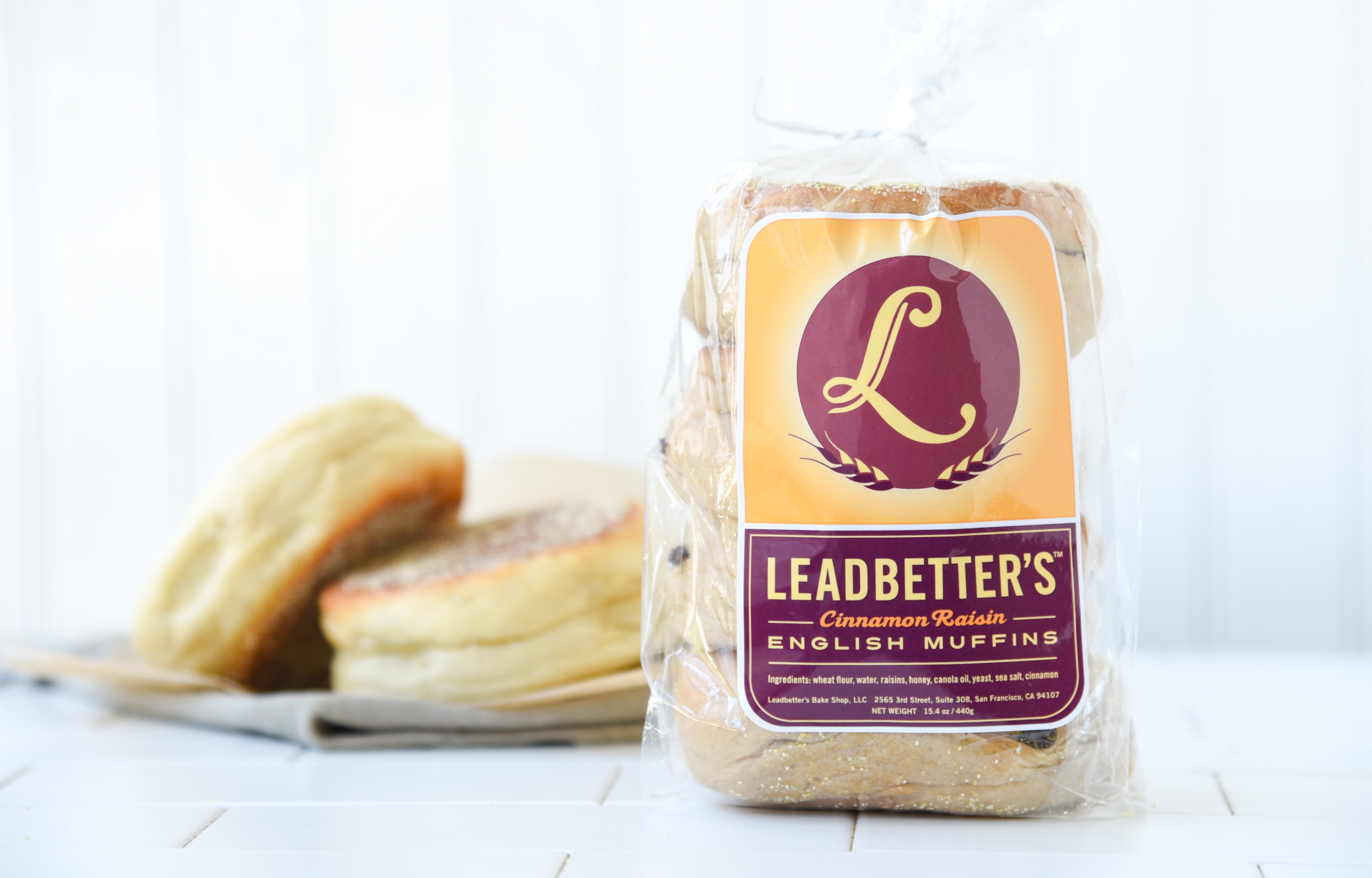 Cinnamon Raisin English Muffins 4 count Leadbetter's Good Eggs