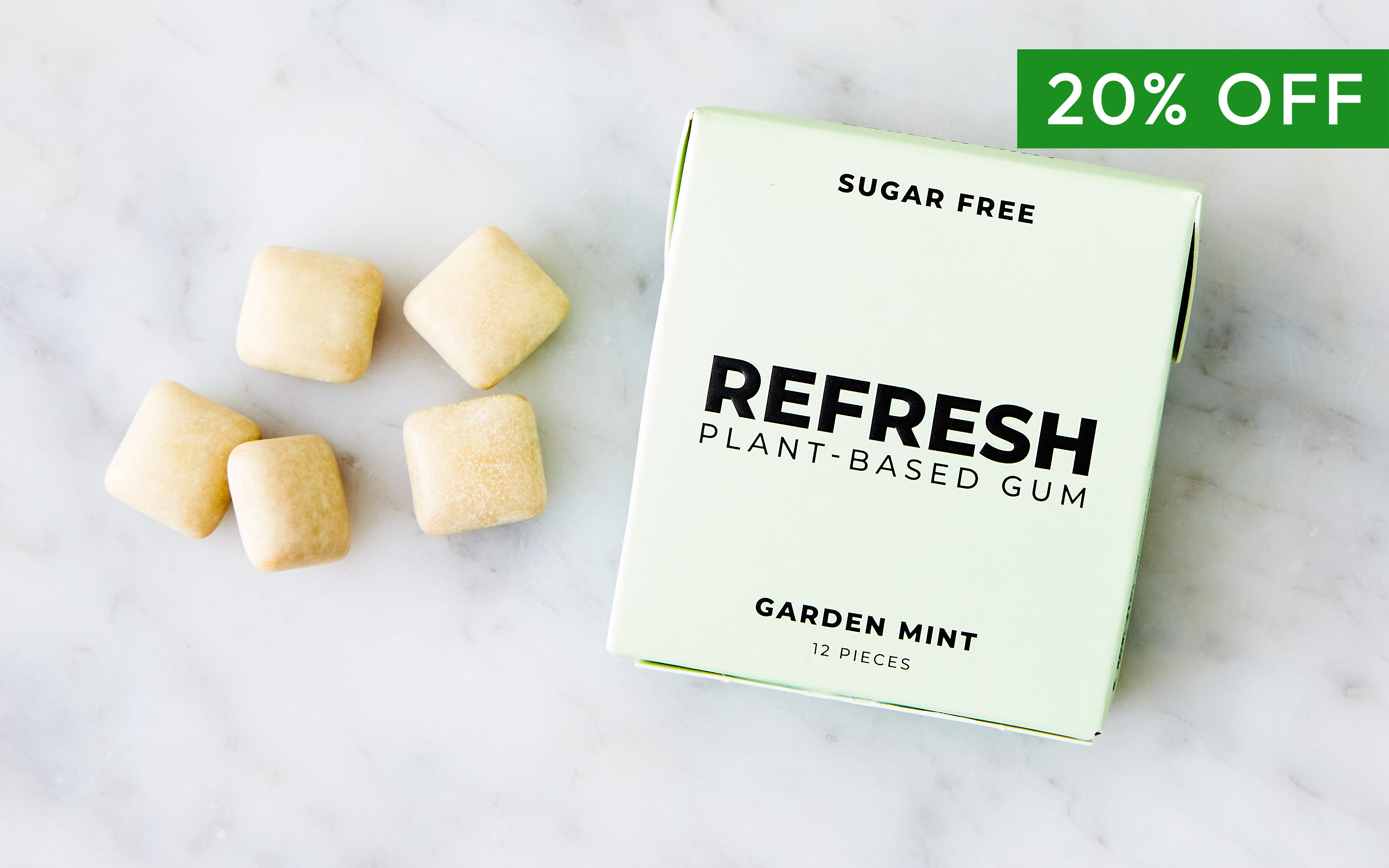 Garden Mint Gum 12 count Refresh Gum Good Eggs