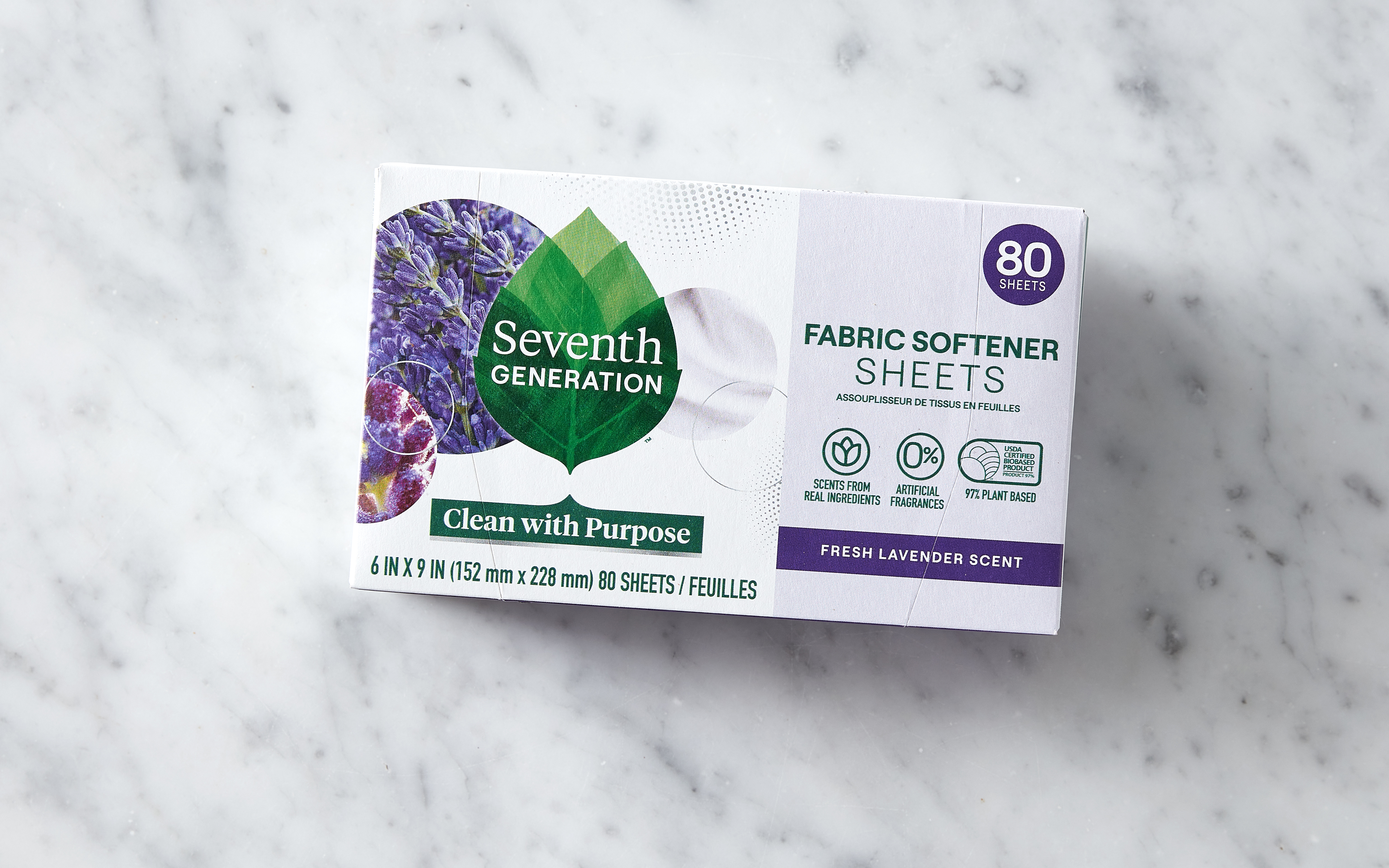 Lavender Fabric Softener Sheets 80 count Seventh Generation Good Eggs