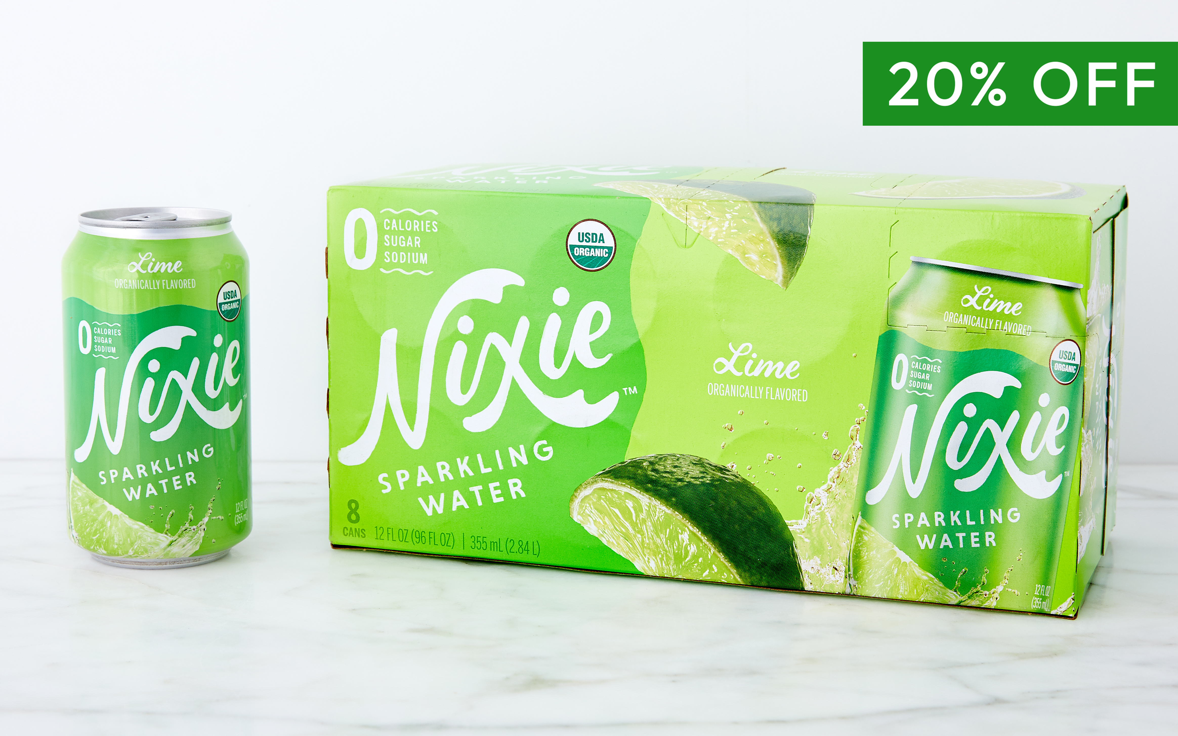 Lime Organic Sparkling Water 8 count Nixie Sparkling Water Good Eggs