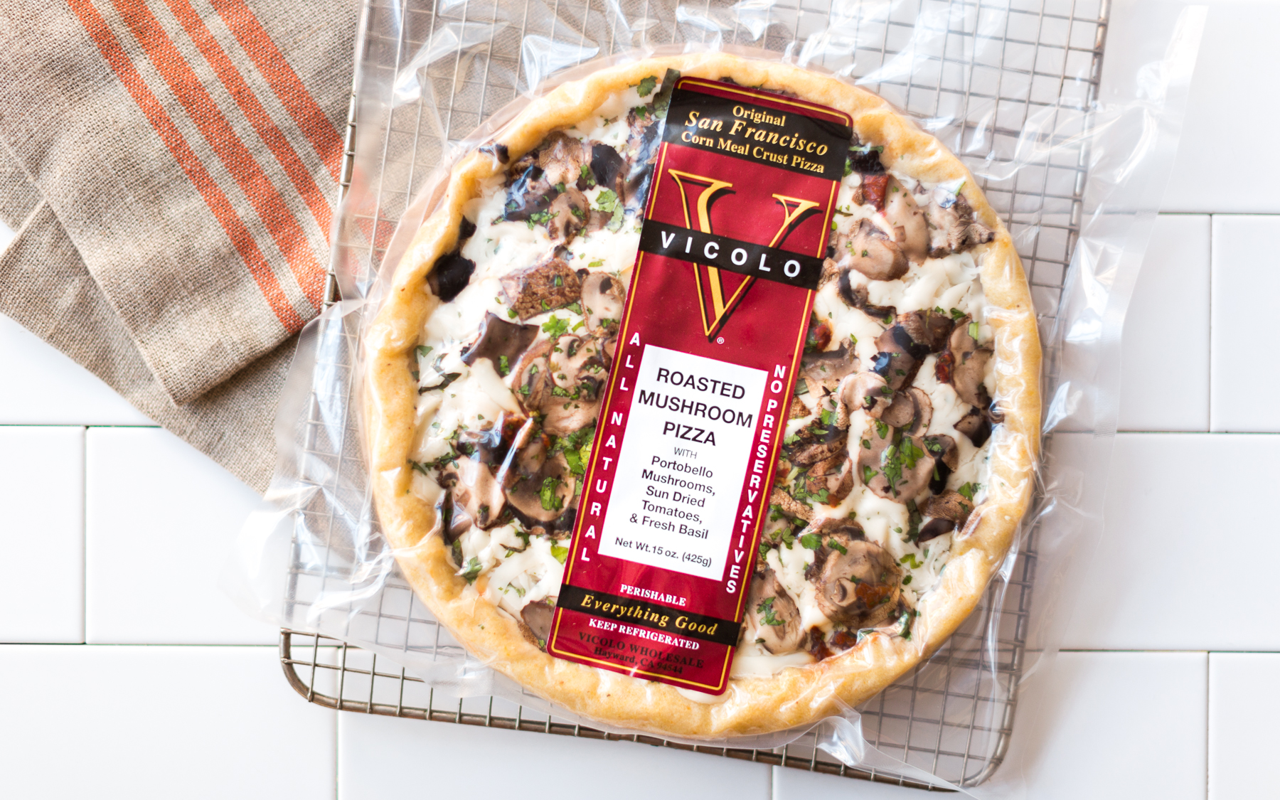 Roasted Mushroom Cornmeal Crust Pizza 1 count Vicolo Pizza Good Eggs