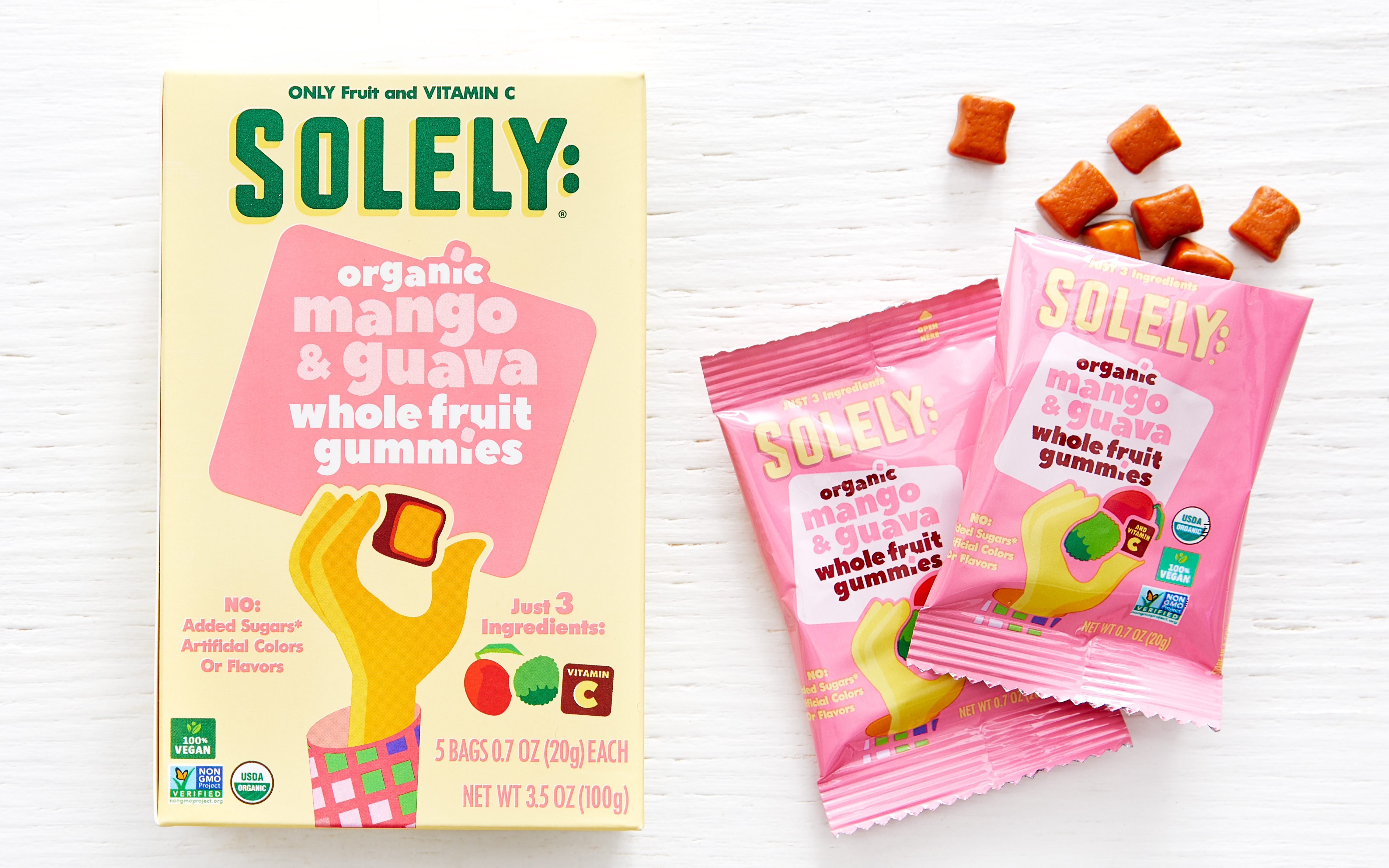 Organic Mango & Guava Whole Fruit Gummies Solely SF Bay Good Eggs