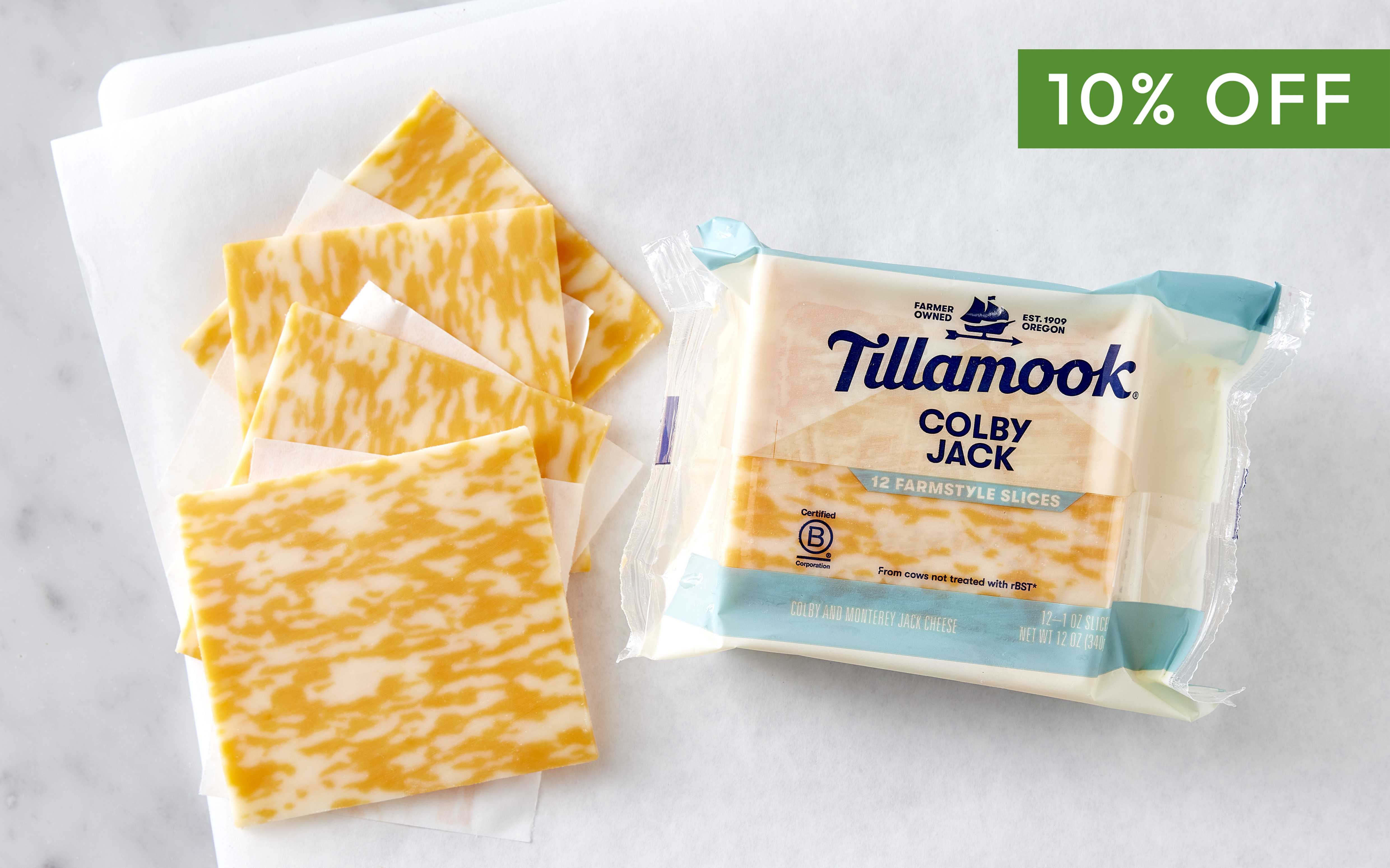Colby Jack Cheese Slices 12 oz Tillamook Good Eggs