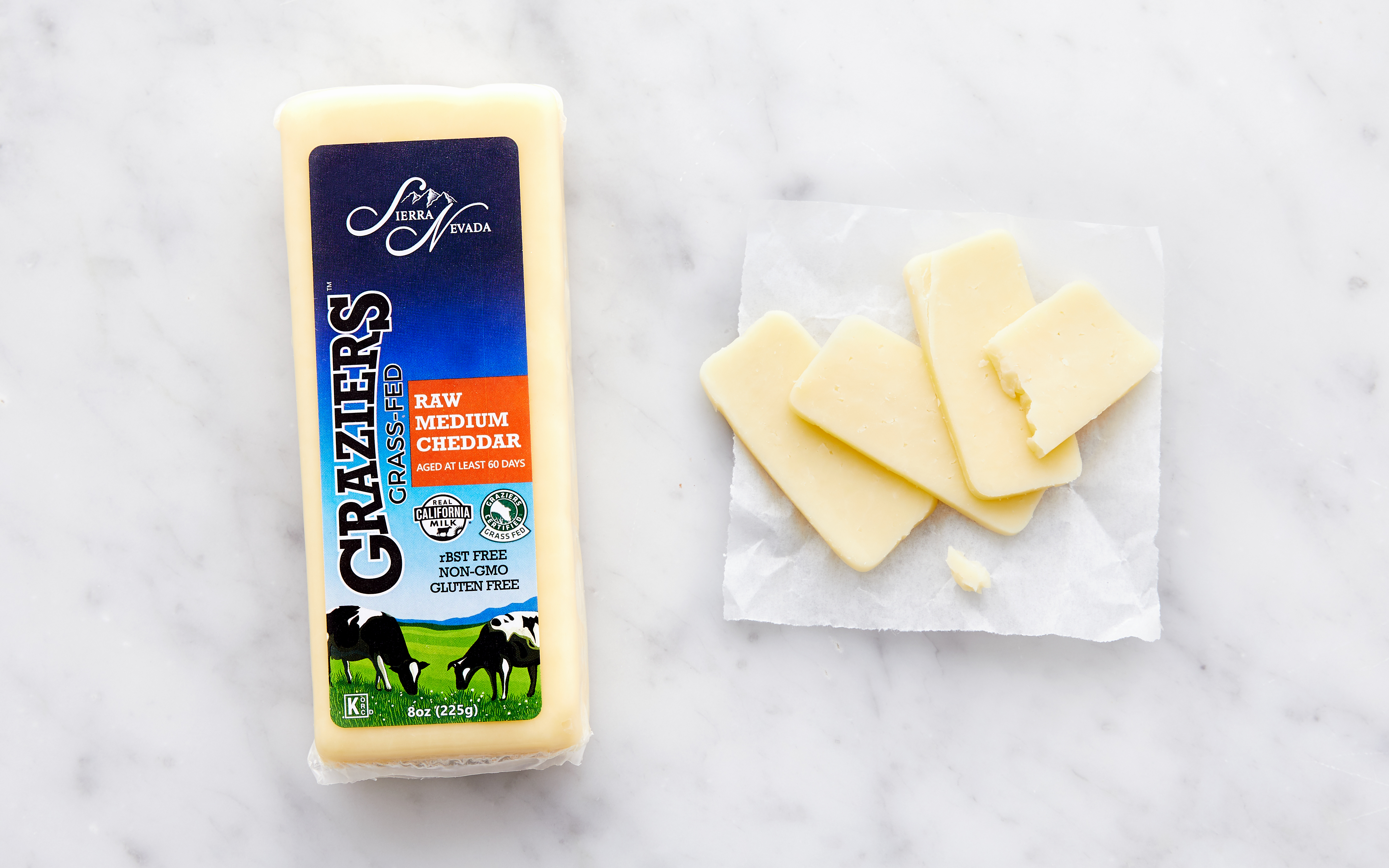 Grace Cheese Sierra Nevada Cheese Company Graziers, Cheddar Medium, Raw