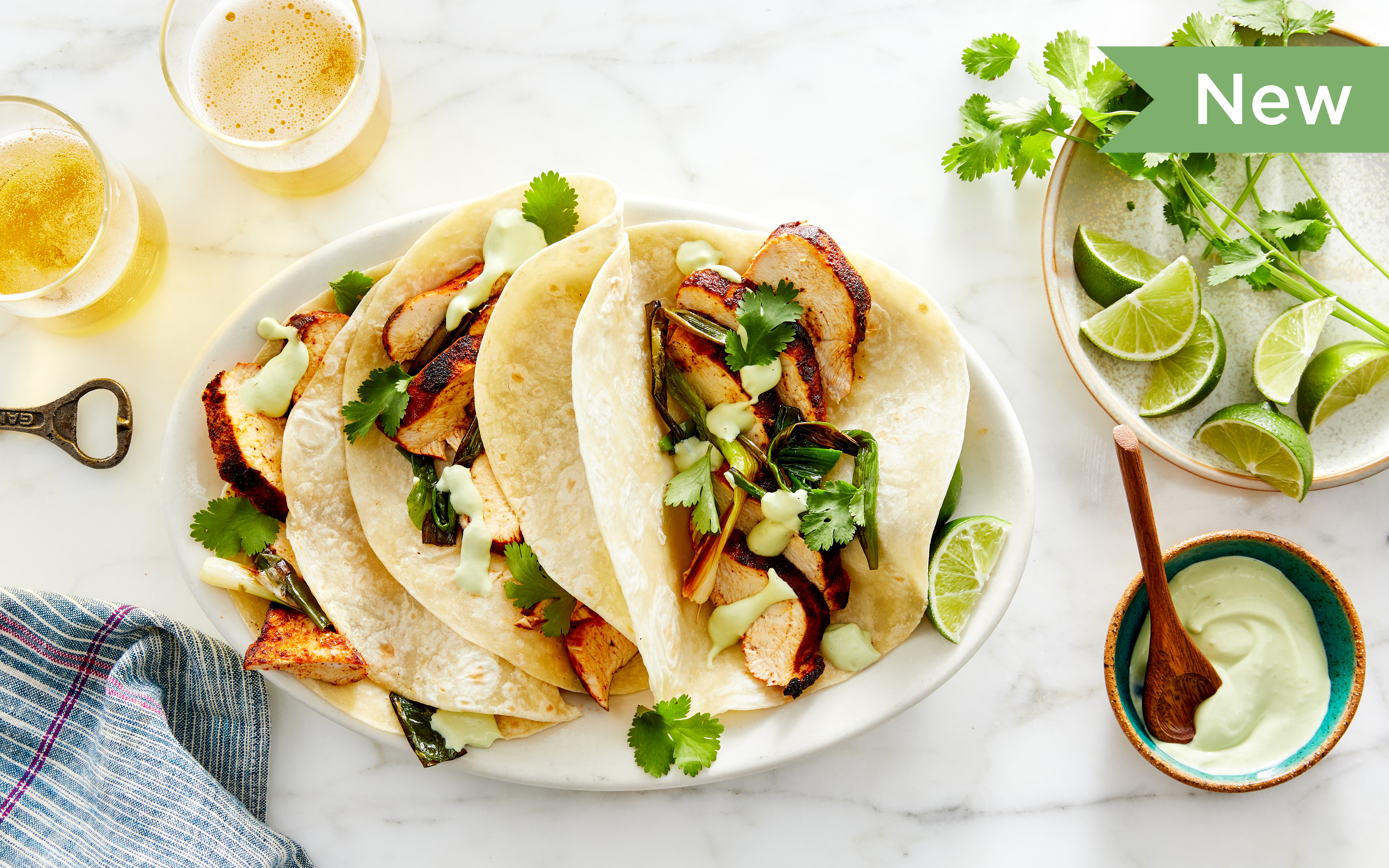 Chicken Tacos with Charred Spring Onions 3 servings Good Eggs Meal Kits Good Eggs