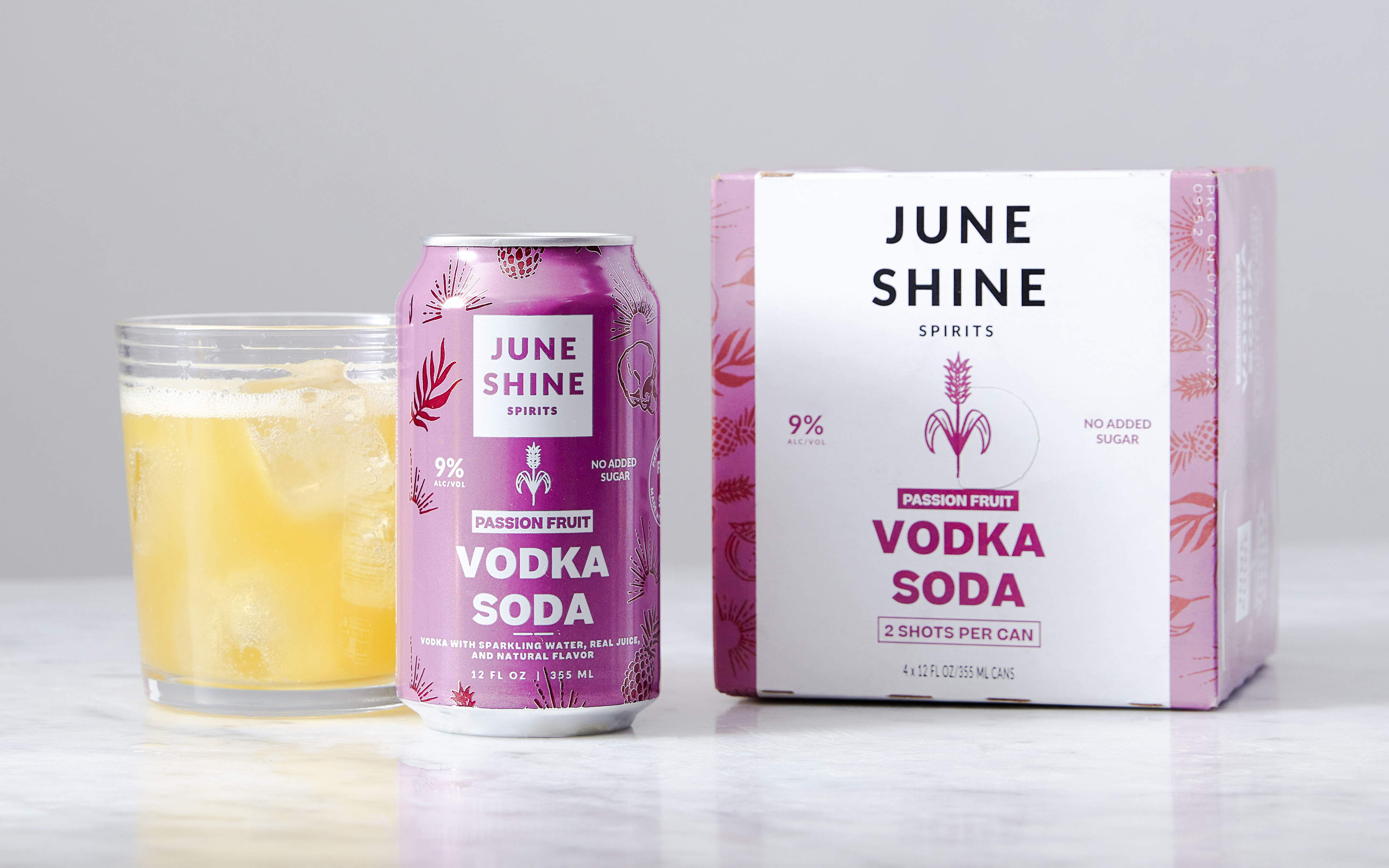 Passion Fruit Vodka Soda 4 count JuneShine Good Eggs