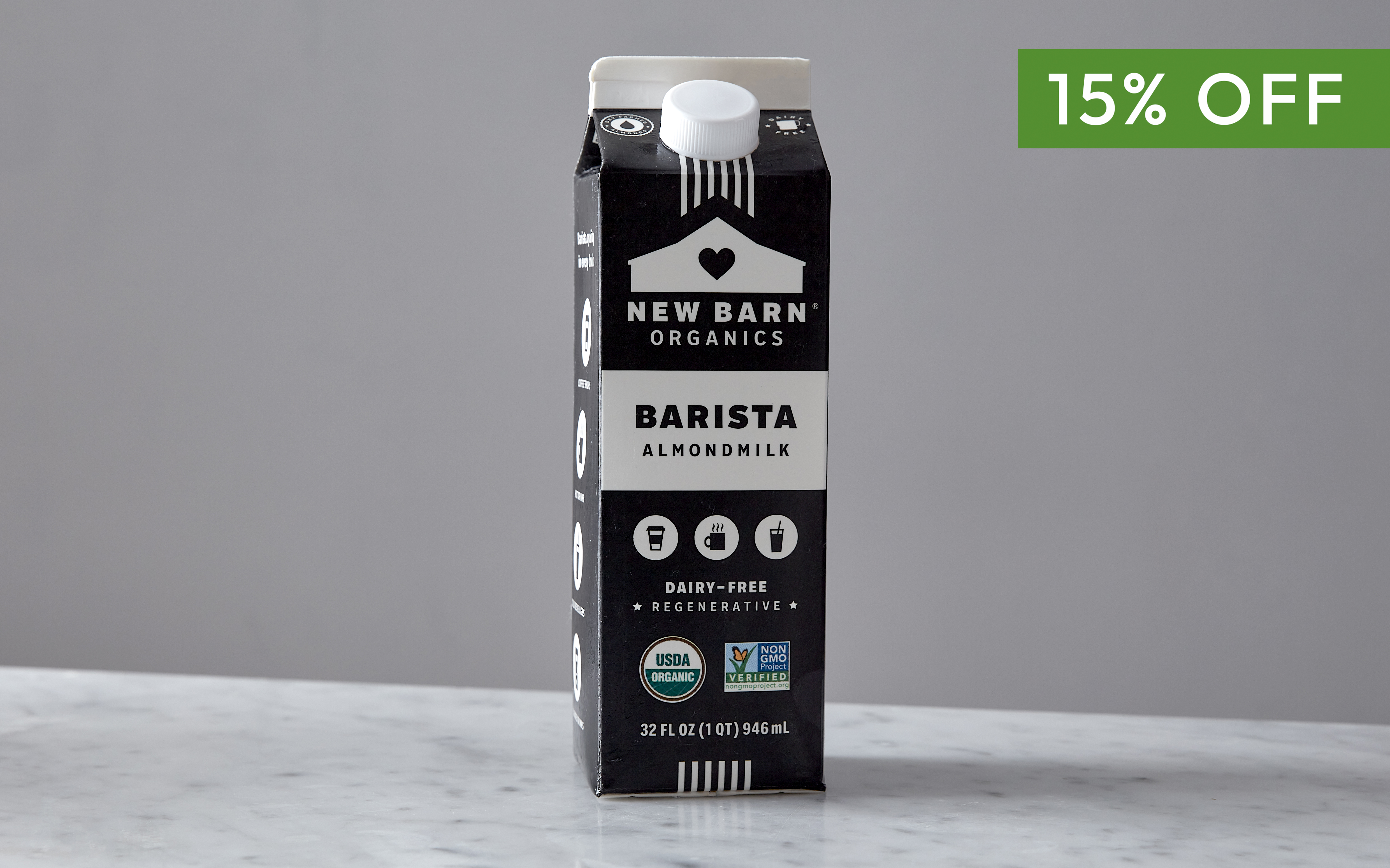 Barista Almond Milk 32 fl oz New Barn Organics Good Eggs