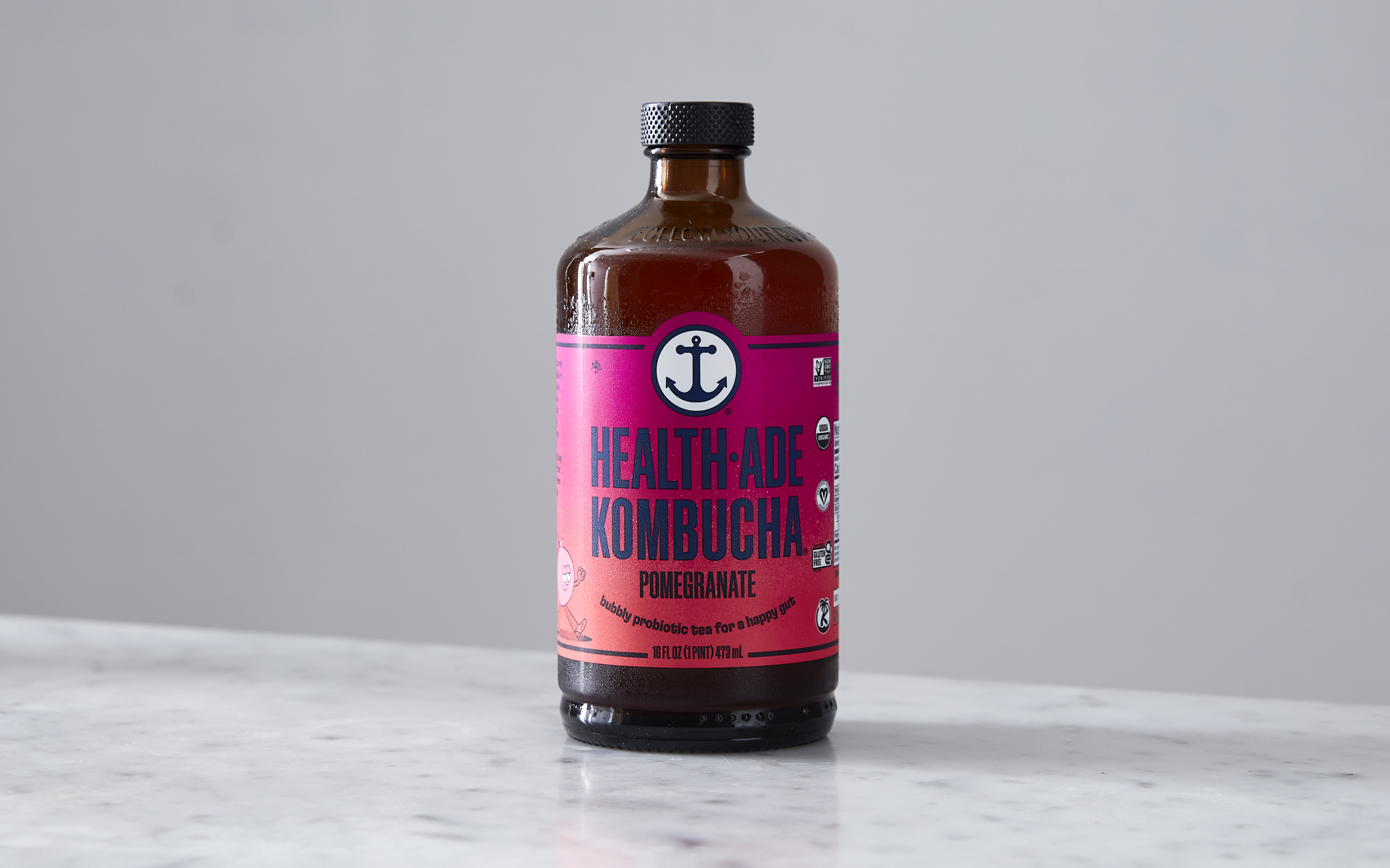 Organic Pomegranate Kombucha 16 fl oz HealthAde Kombucha Good Eggs