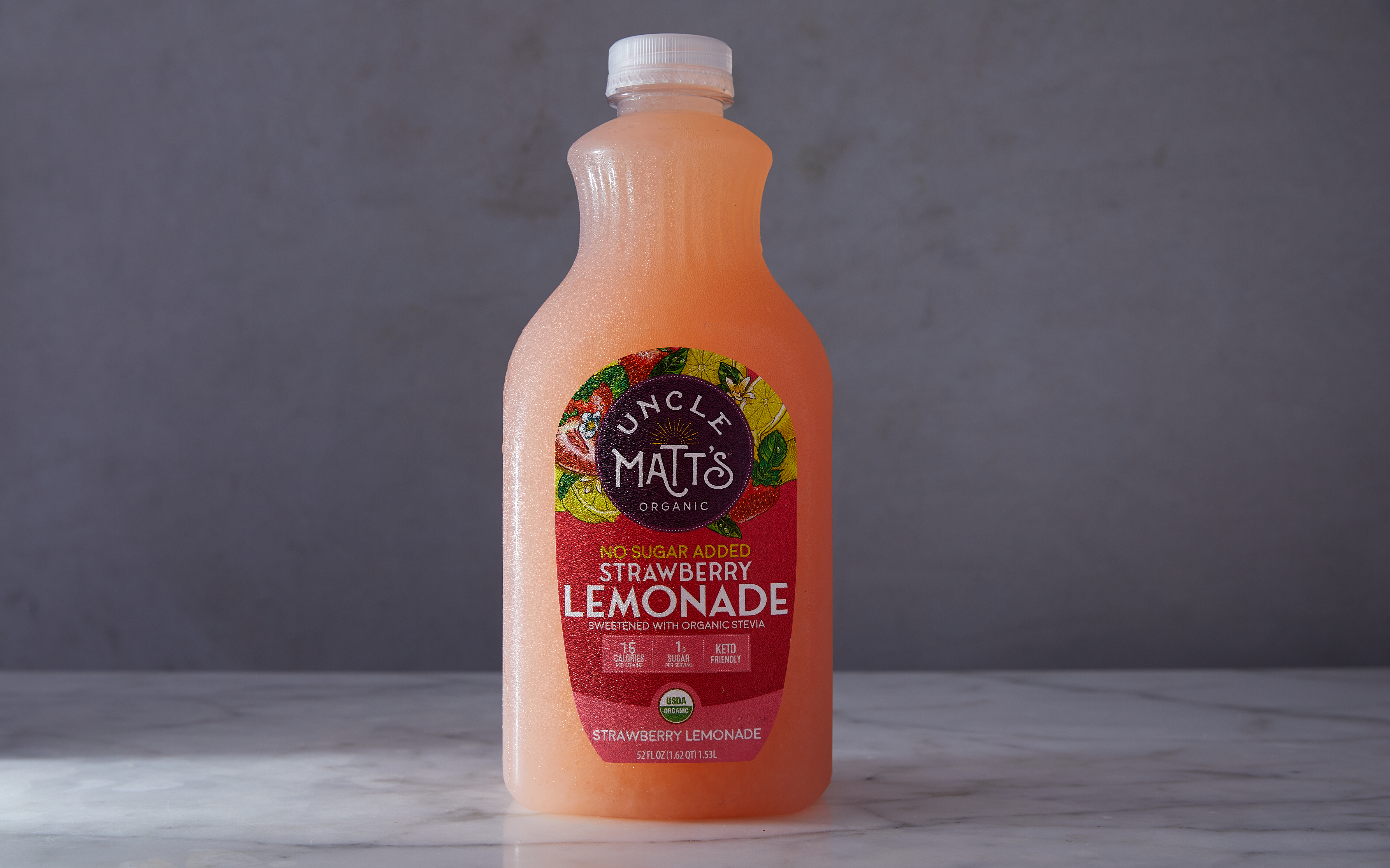 Organic No Sugar Added Strawberry Lemonade 52 fl oz Uncle Matt's