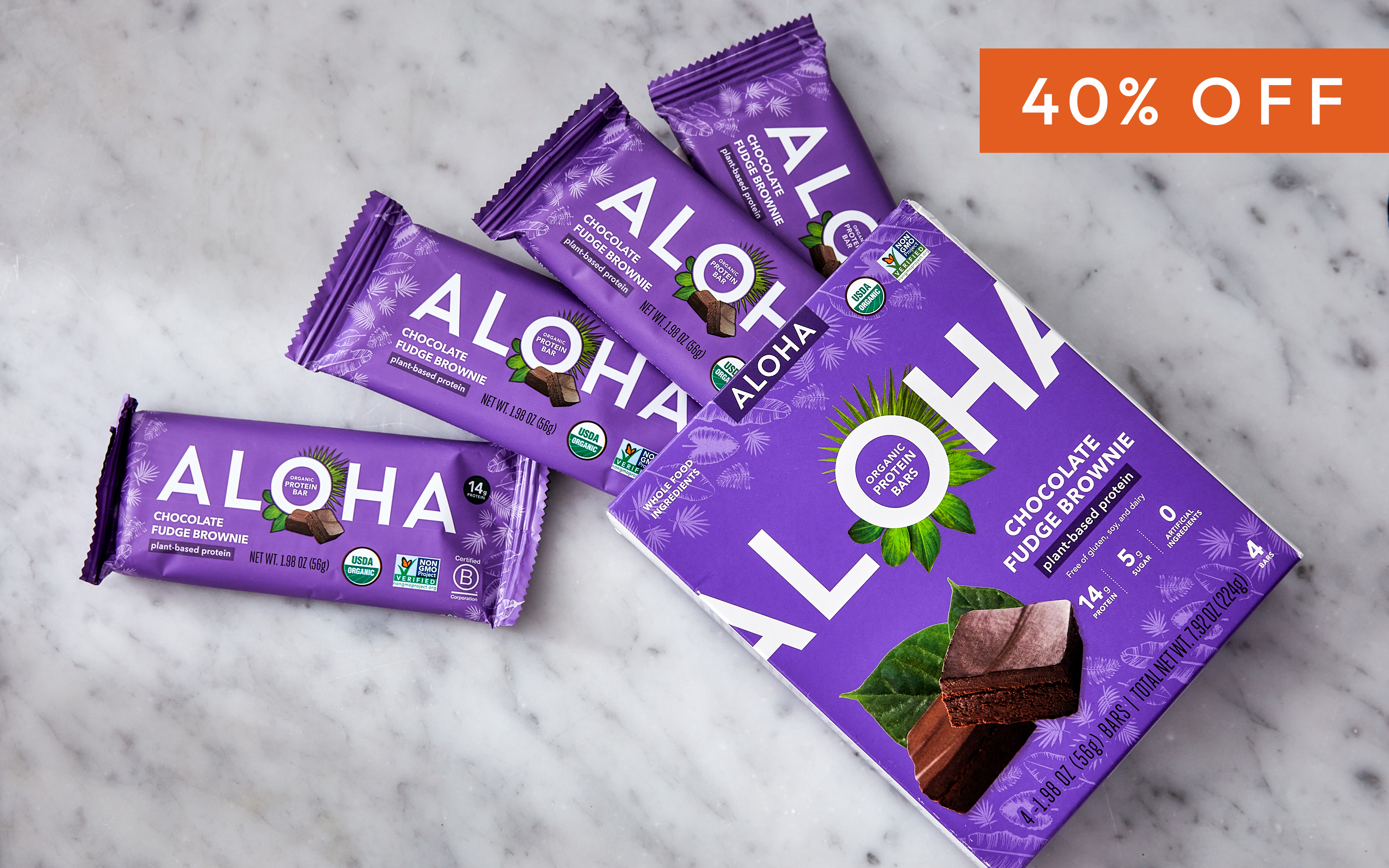 Chocolate Fudge Brownie Protein Bar Multipack 4 count Aloha Good Eggs