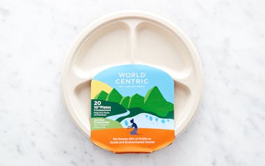 10" 3-Compartment Compostable Plates 