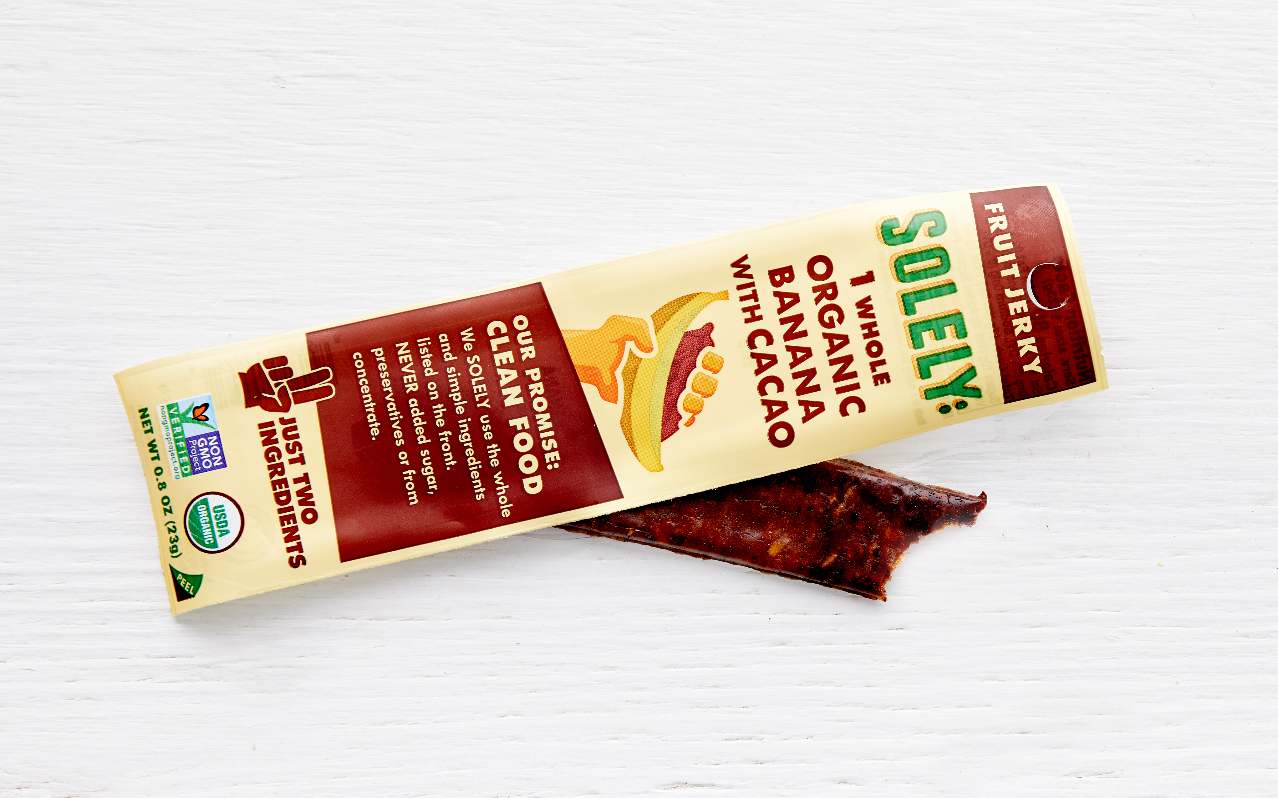 Organic Banana & Cacao Fruit Jerky 1 count Solely Good Eggs
