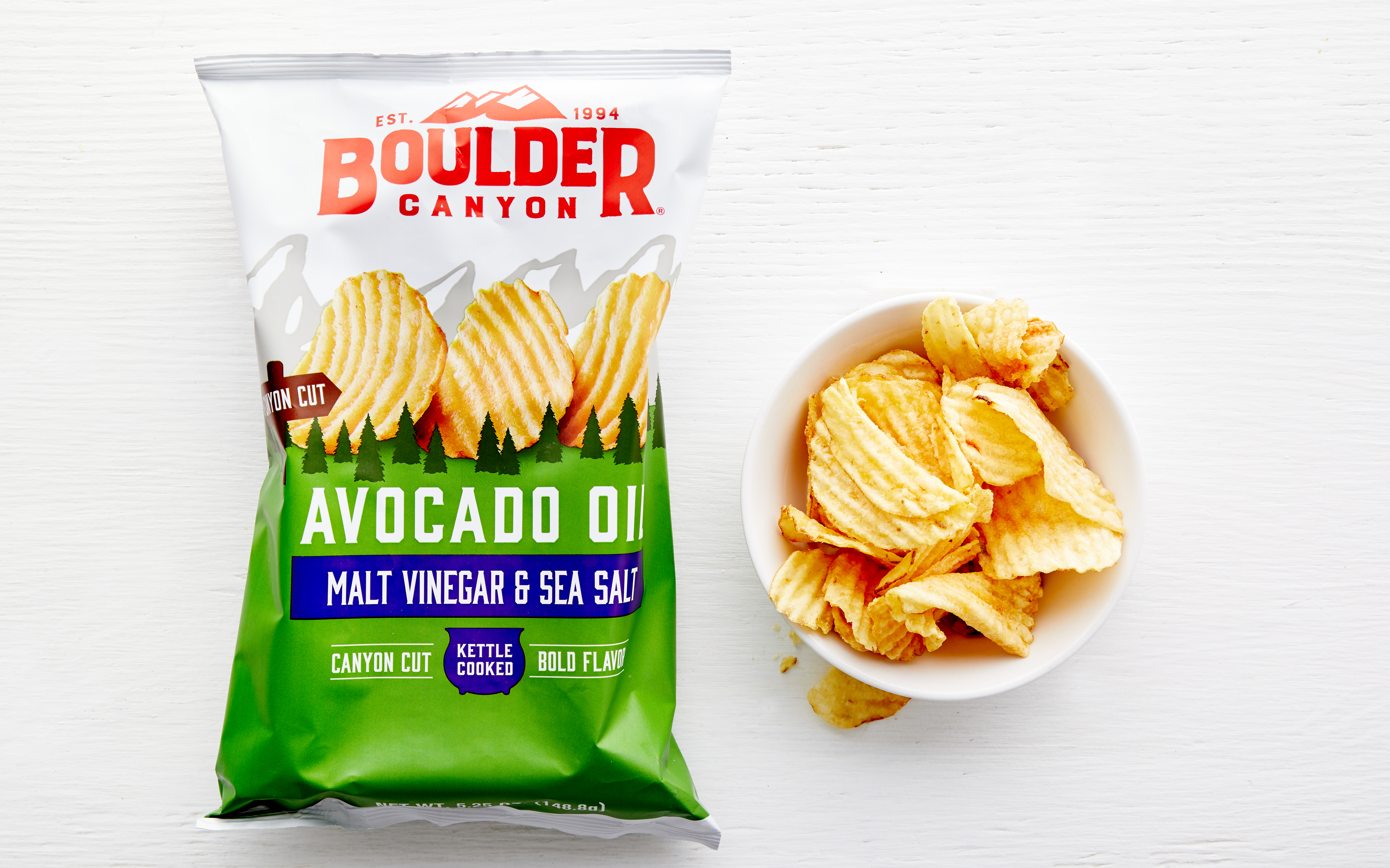 Malt Vinegar & Sea Salt Avocado Oil Potato Chips 5.25 oz Boulder