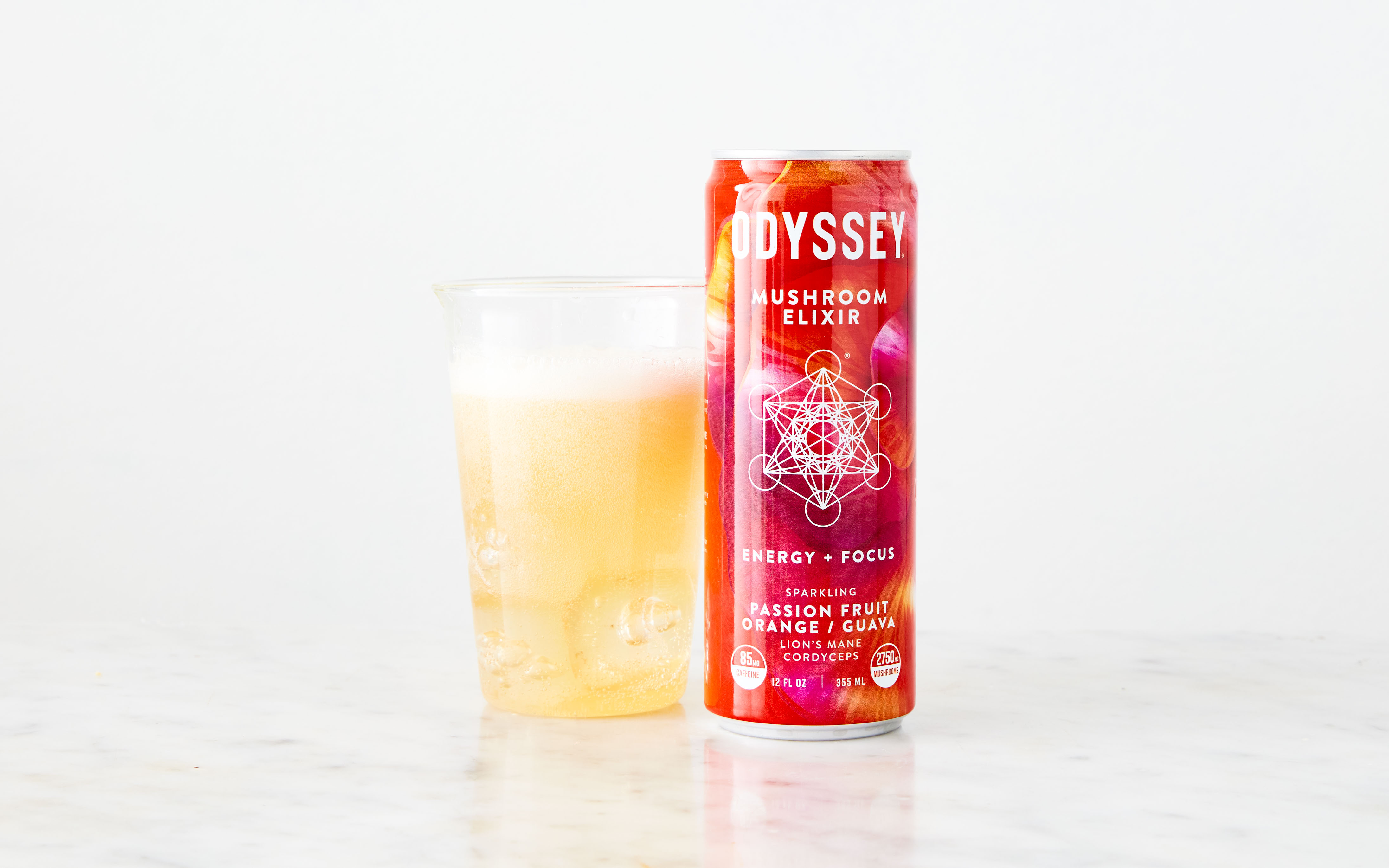 Passion Fruit Orange Guava Sparkling Mushroom Elixir 12 oz
