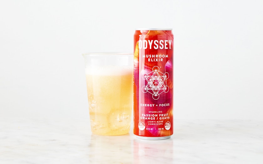 Passion Fruit Orange Guava Sparkling Mushroom Elixir 12 oz