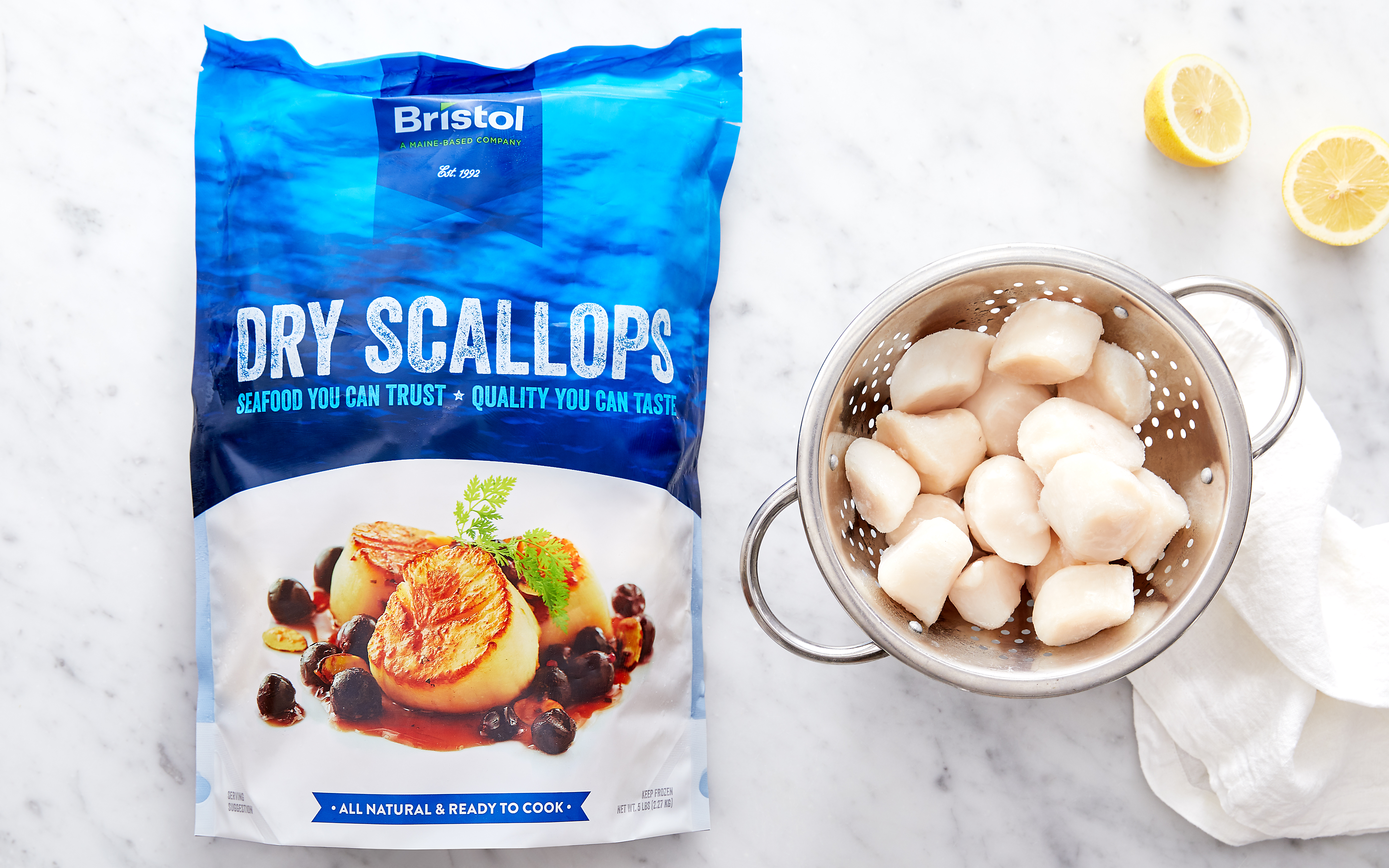 Bulk Wild Atlantic Dry Scallops (Frozen) Bristol Seafood Good Eggs