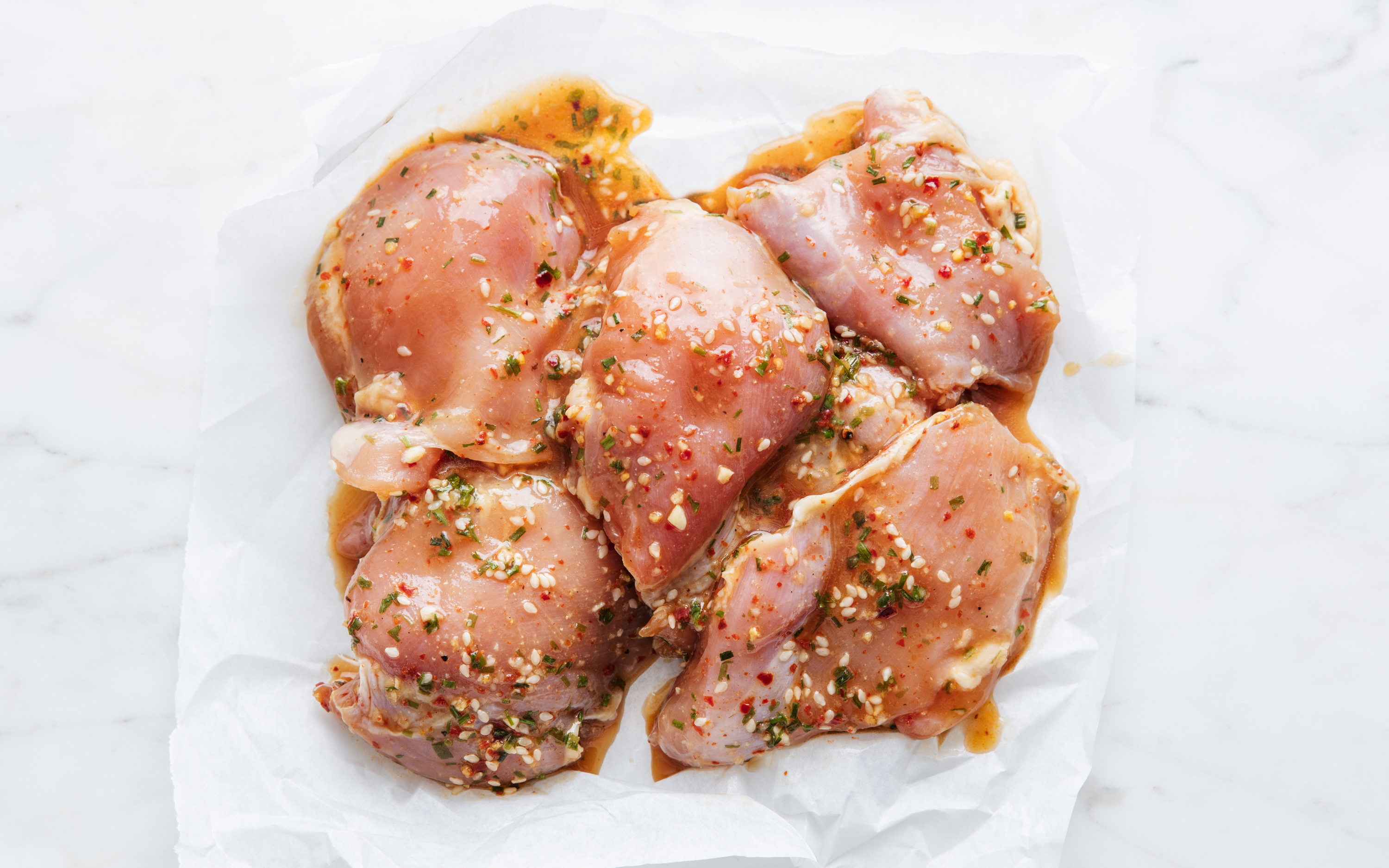 Marinated Korean BBQ Chicken Thighs 1 lb Good Eggs Kitchen Good Eggs