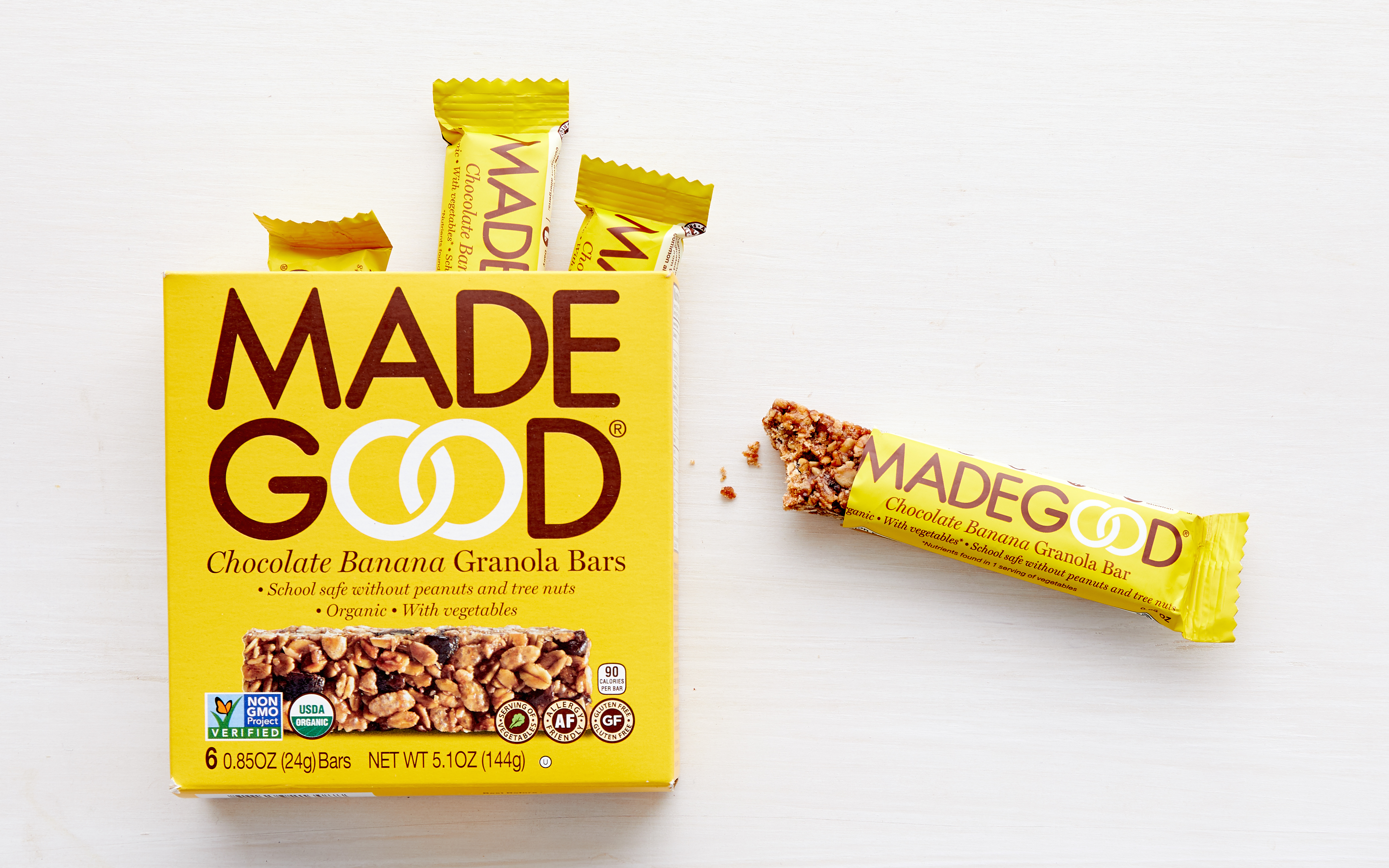 Organic Chocolate Banana Granola Bars 6 count MadeGood Foods Good