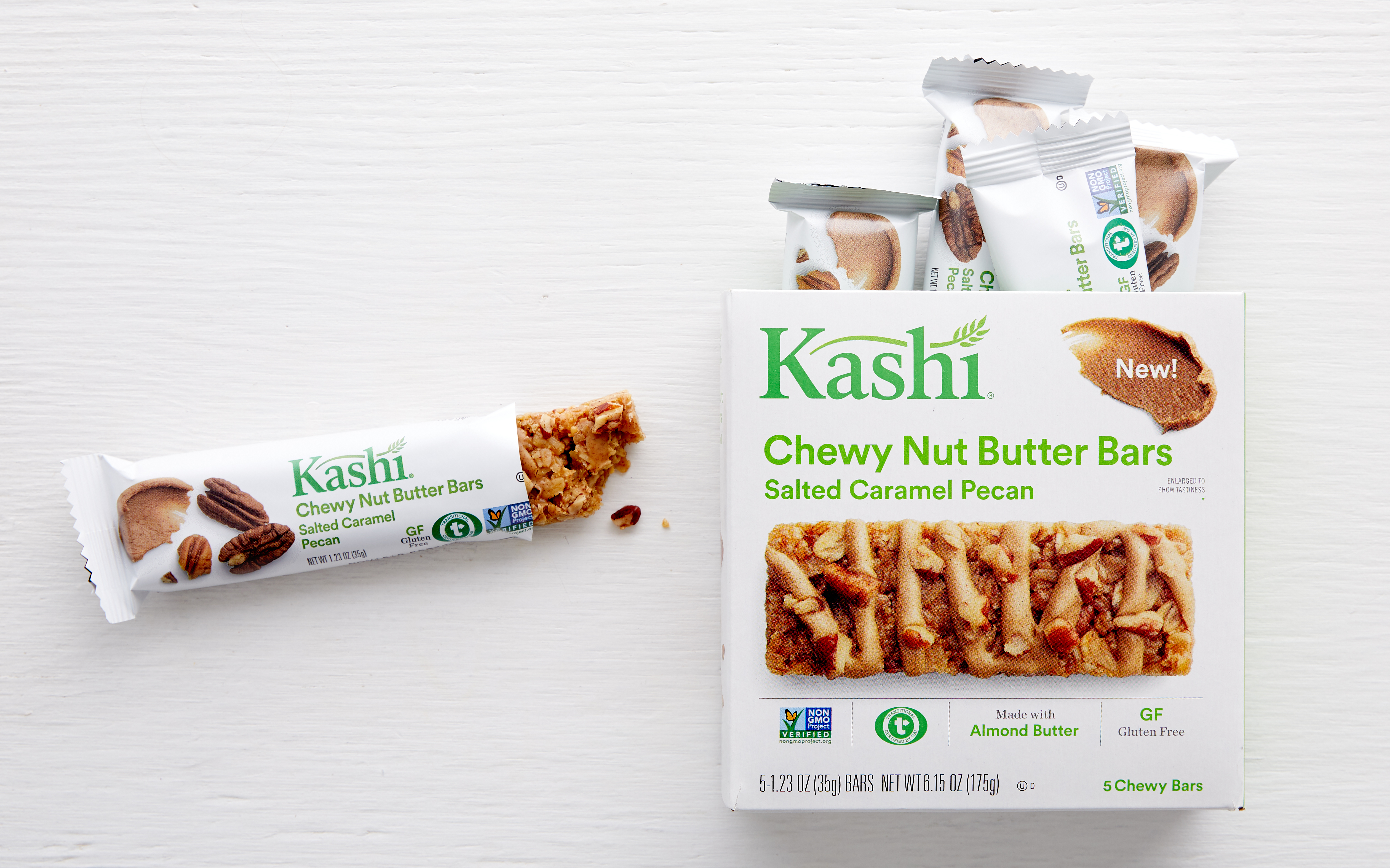 Salted Caramel Pecan Chewy Nut Butter Bar 5 count Kashi Good Eggs