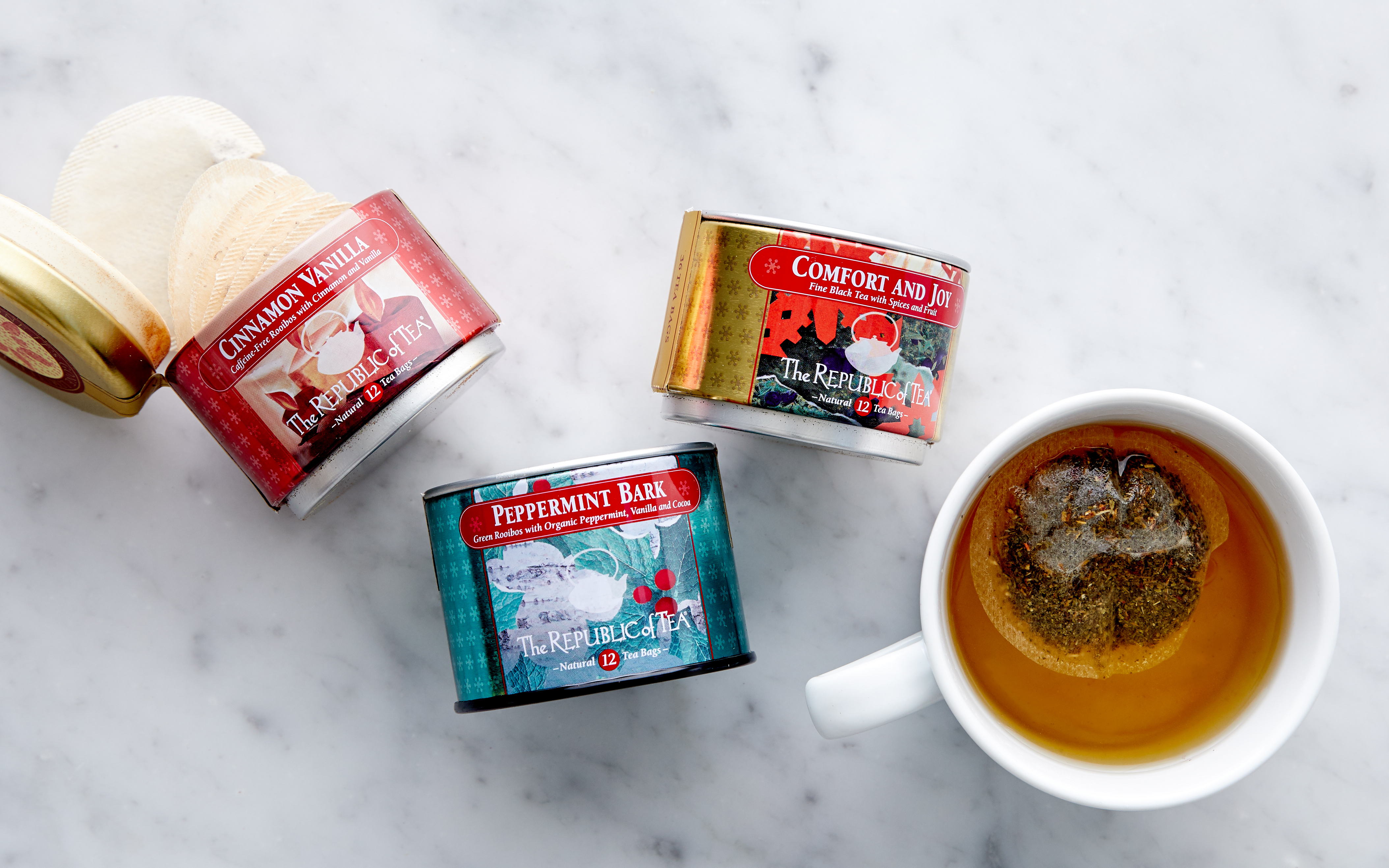 Holiday Trio of Stackable Tea Tins The Republic of Tea Good Eggs