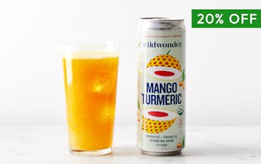 Mango Turmeric Sparkling Prebiotic + Probiotic Drink