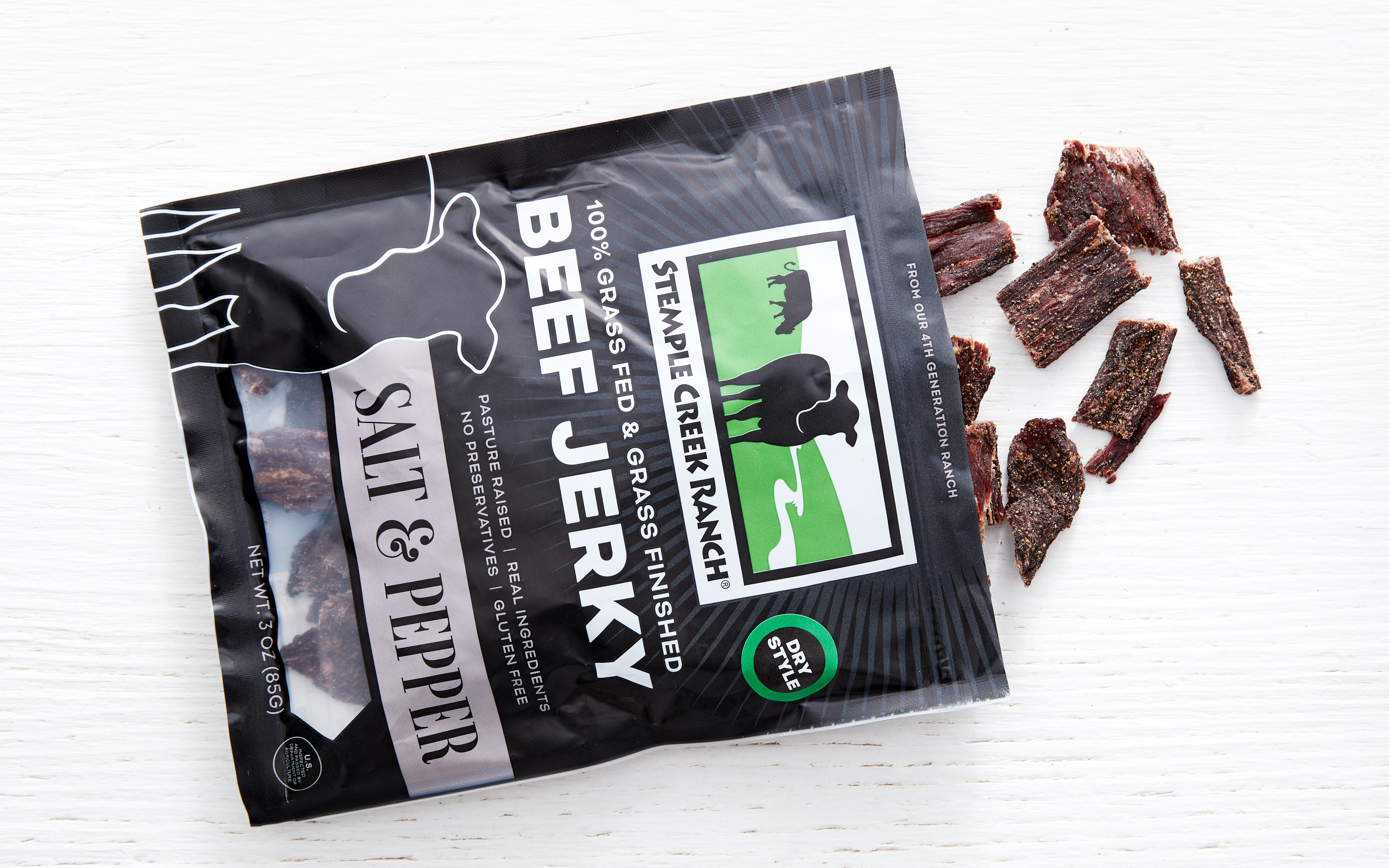 GrassFed Salt & Pepper Beef Jerky 3 oz Stemple Creek Ranch Good Eggs