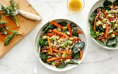 Roasted Carrot Salad with Avocado & Sunflower Seeds