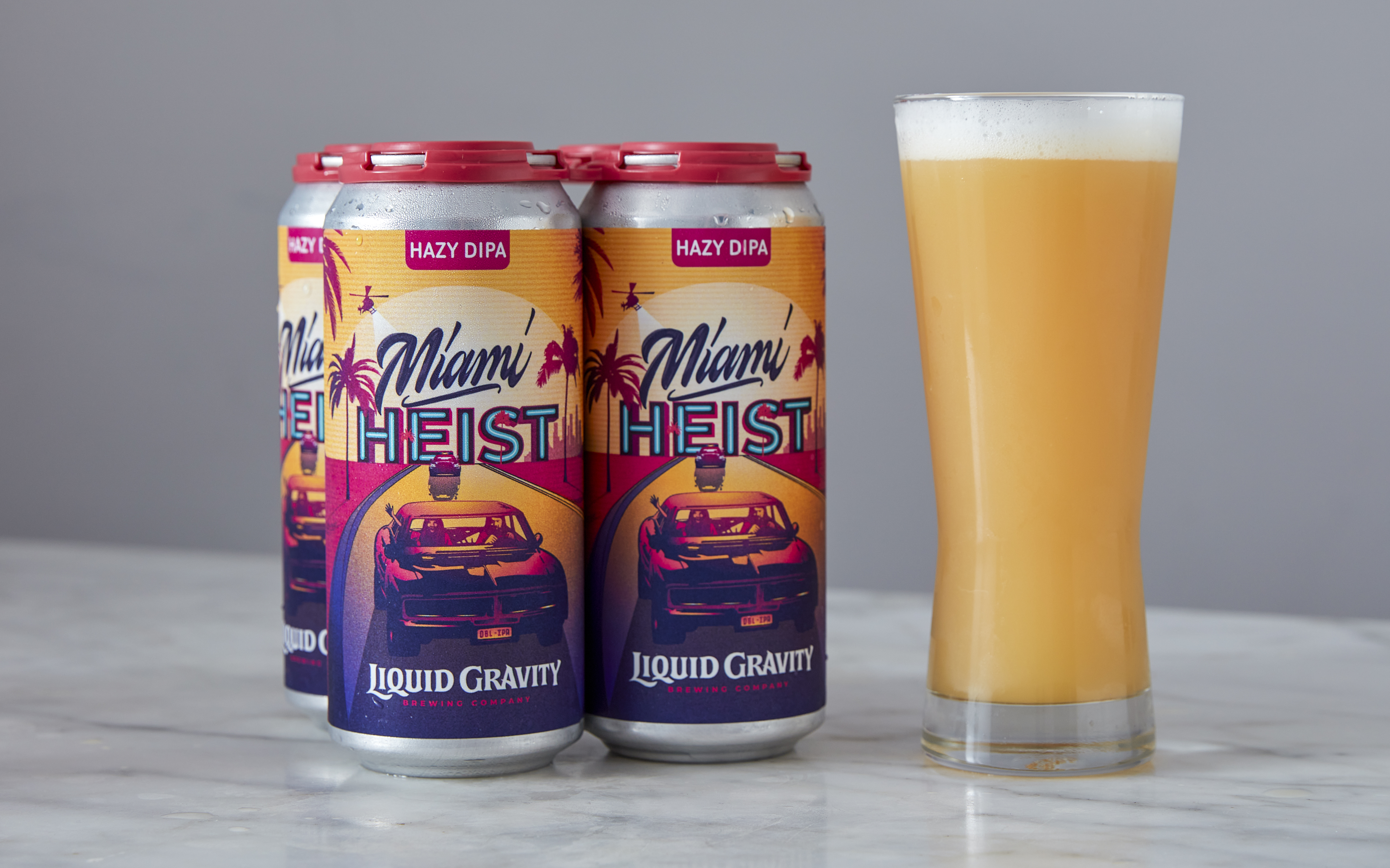 Miami Heist Hazy Double IPA 4 count Liquid Gravity Brewing Good Eggs