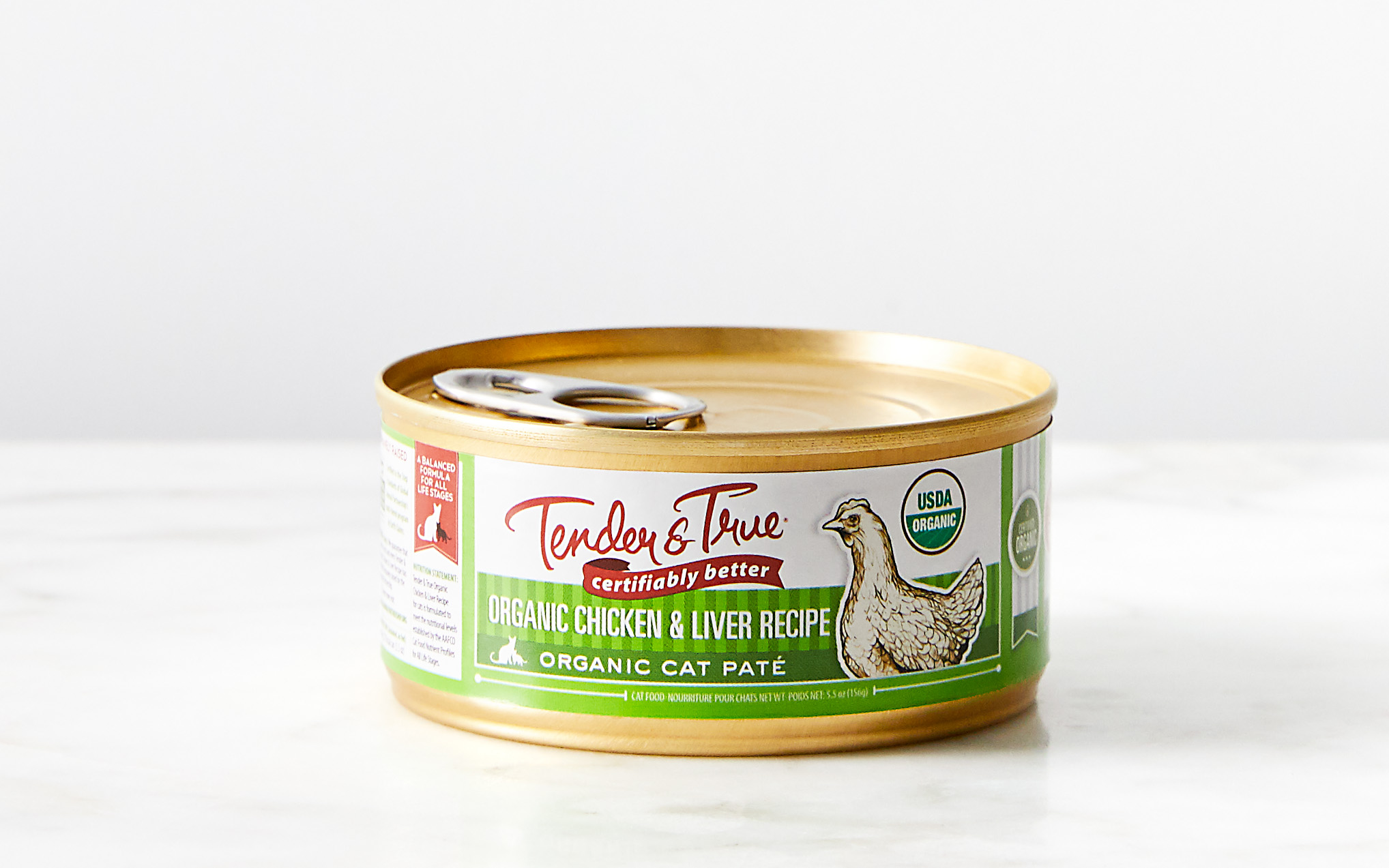 Organic Chicken Liver Recipe Canned Cat Food 5.5 oz Tender