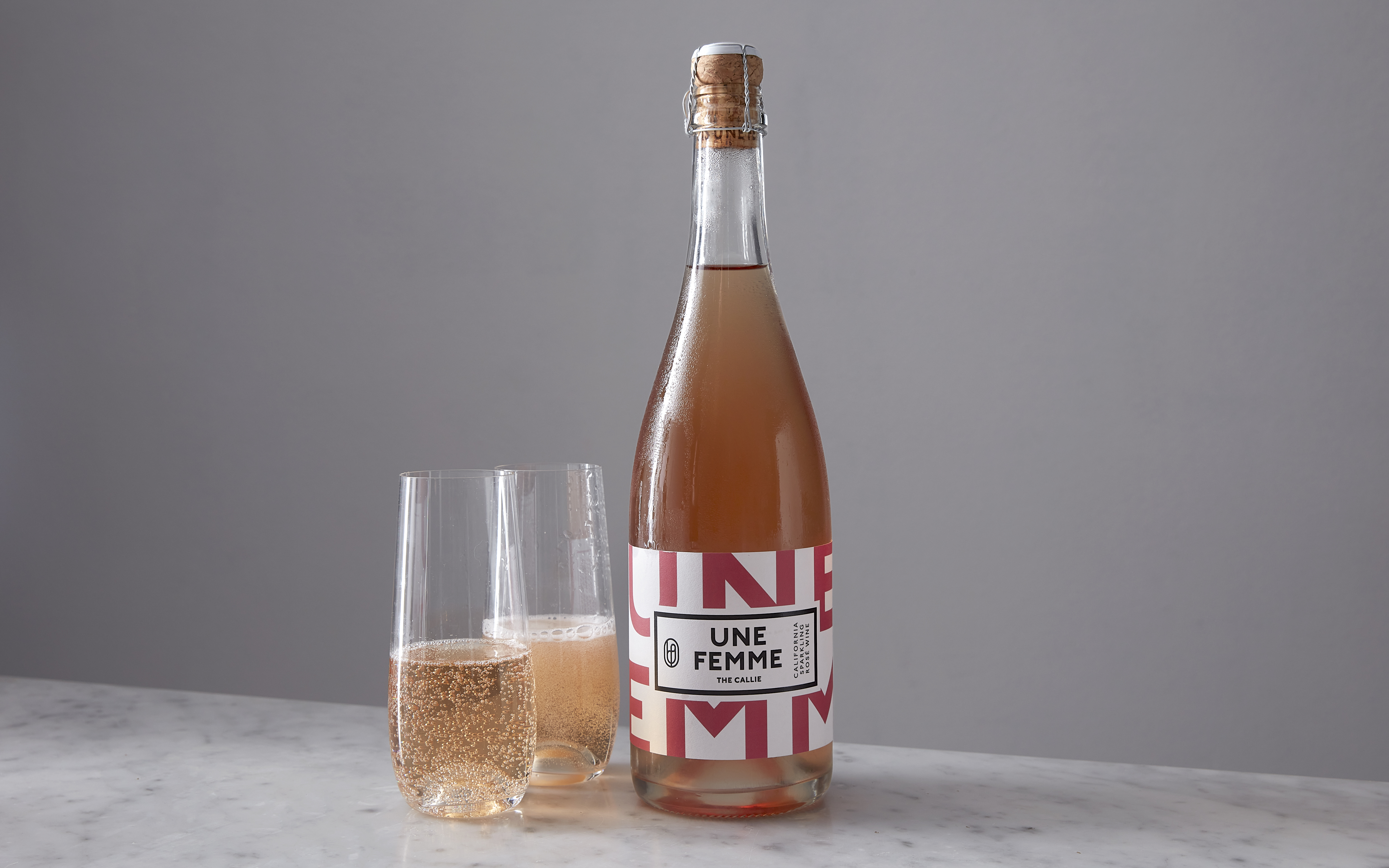 The Callie Sparkling Rosé 750 ml Une Femme Wines Good Eggs