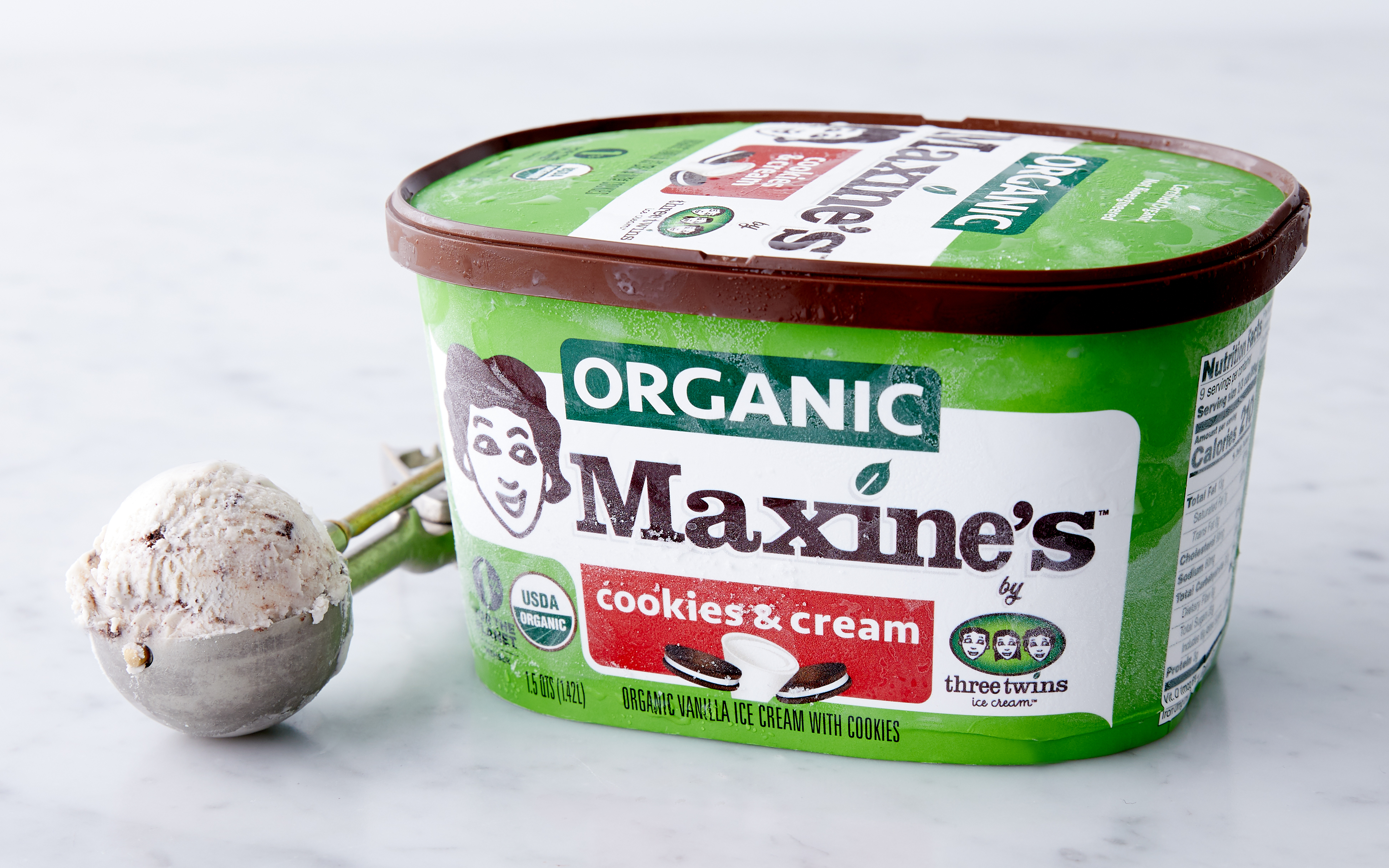 Organic Cookies & Cream Ice Cream | 1.5 quart | Three Twins Ice
