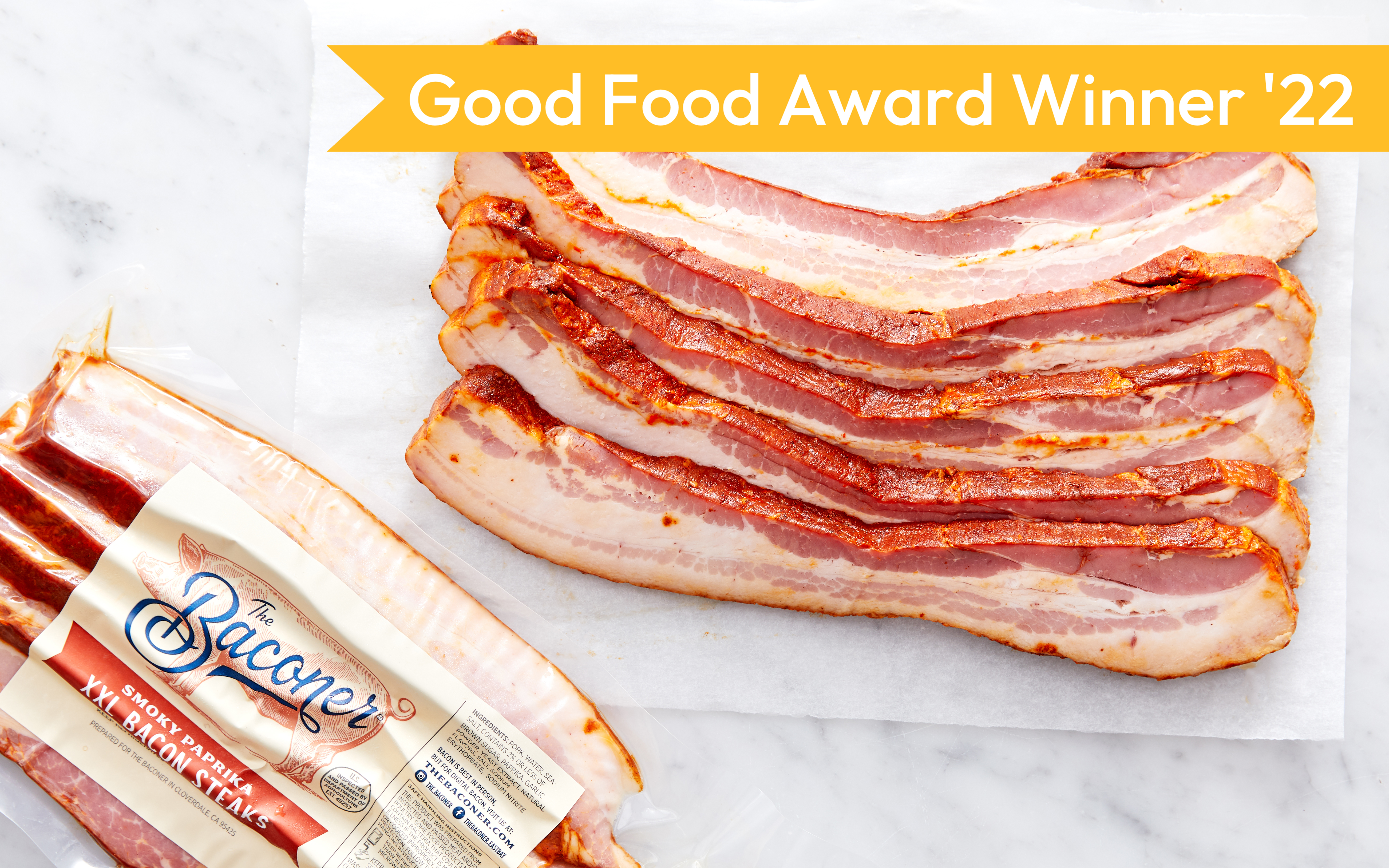 XXL Smoky Paprika Bacon Steaks (Frozen) 20 oz The Baconer Good Eggs