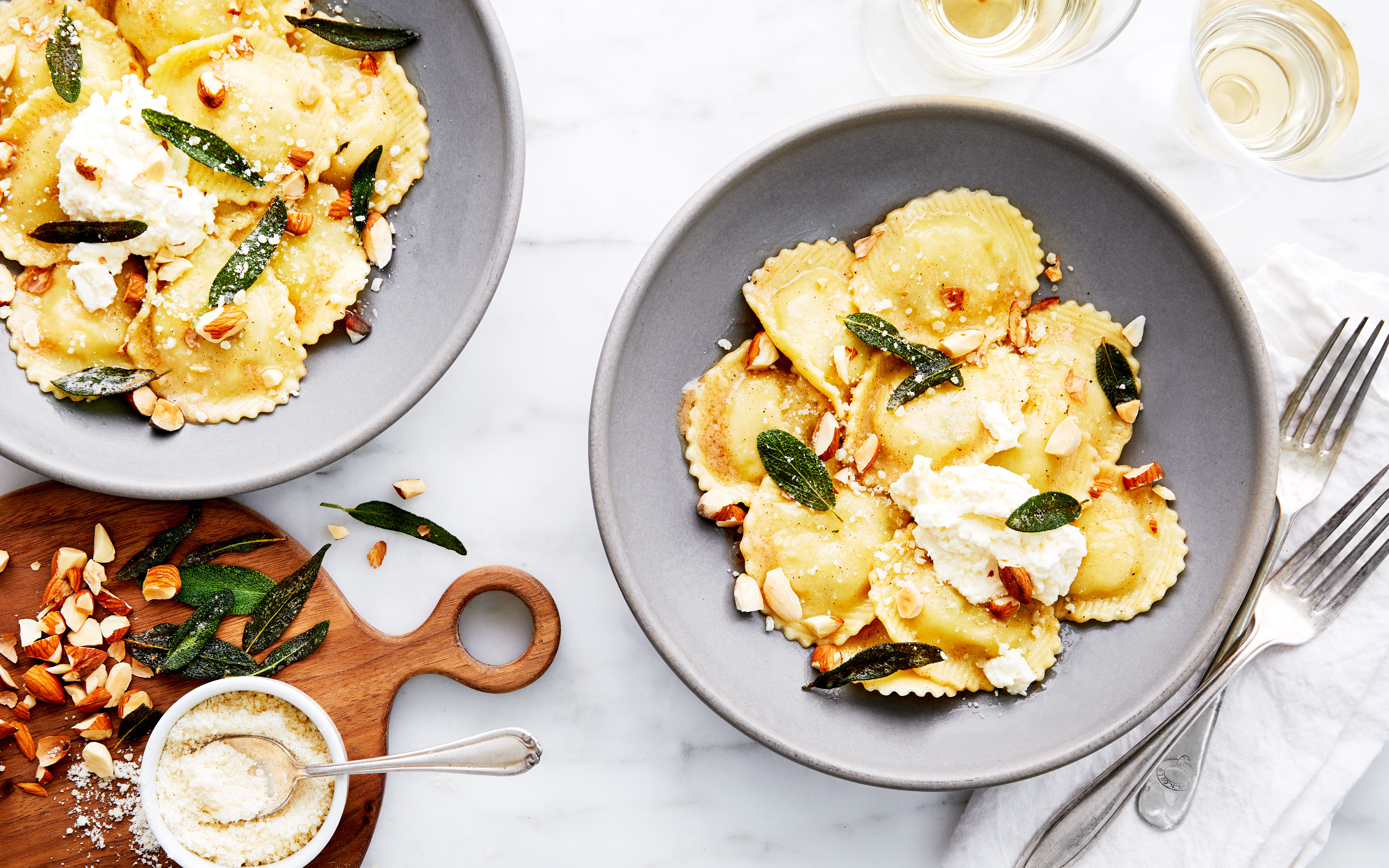 Butternut Ravioli with Brown Butter & Crispy Sage 3 servings Good