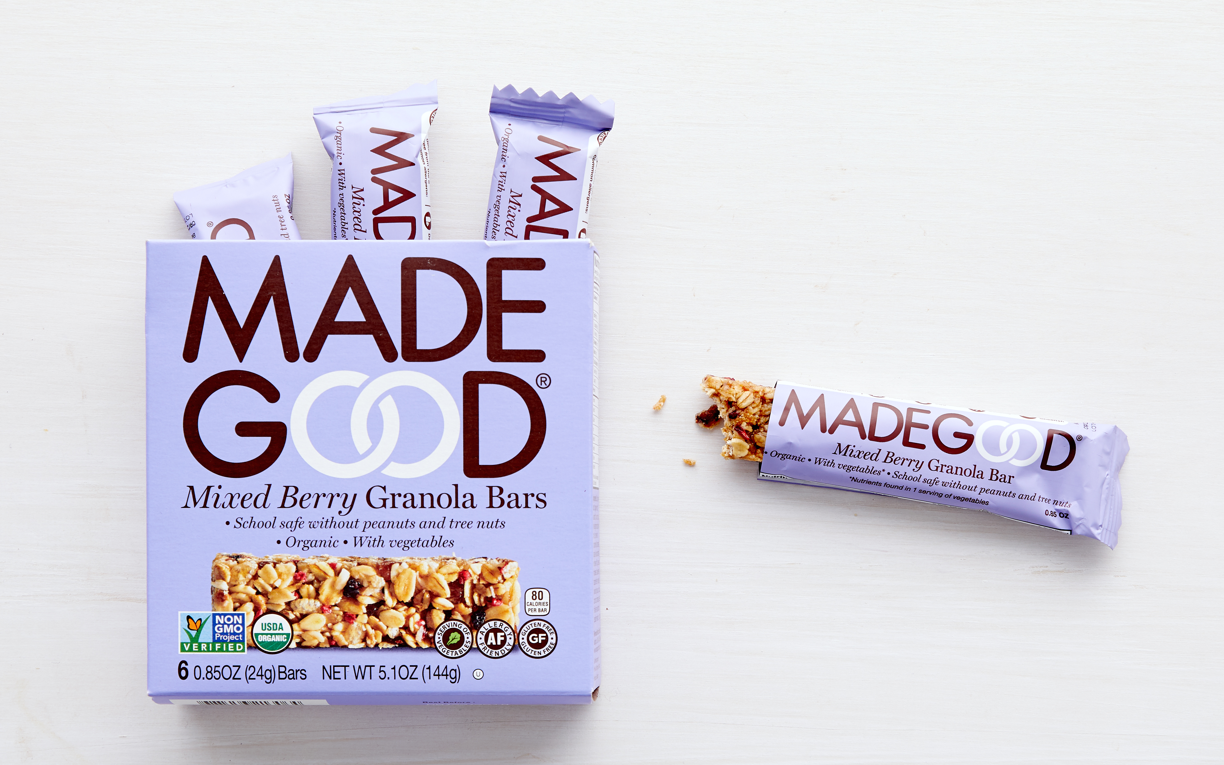 Organic Mixed Berry Granola Bars | 6 Count | MadeGood Foods | Good Eggs