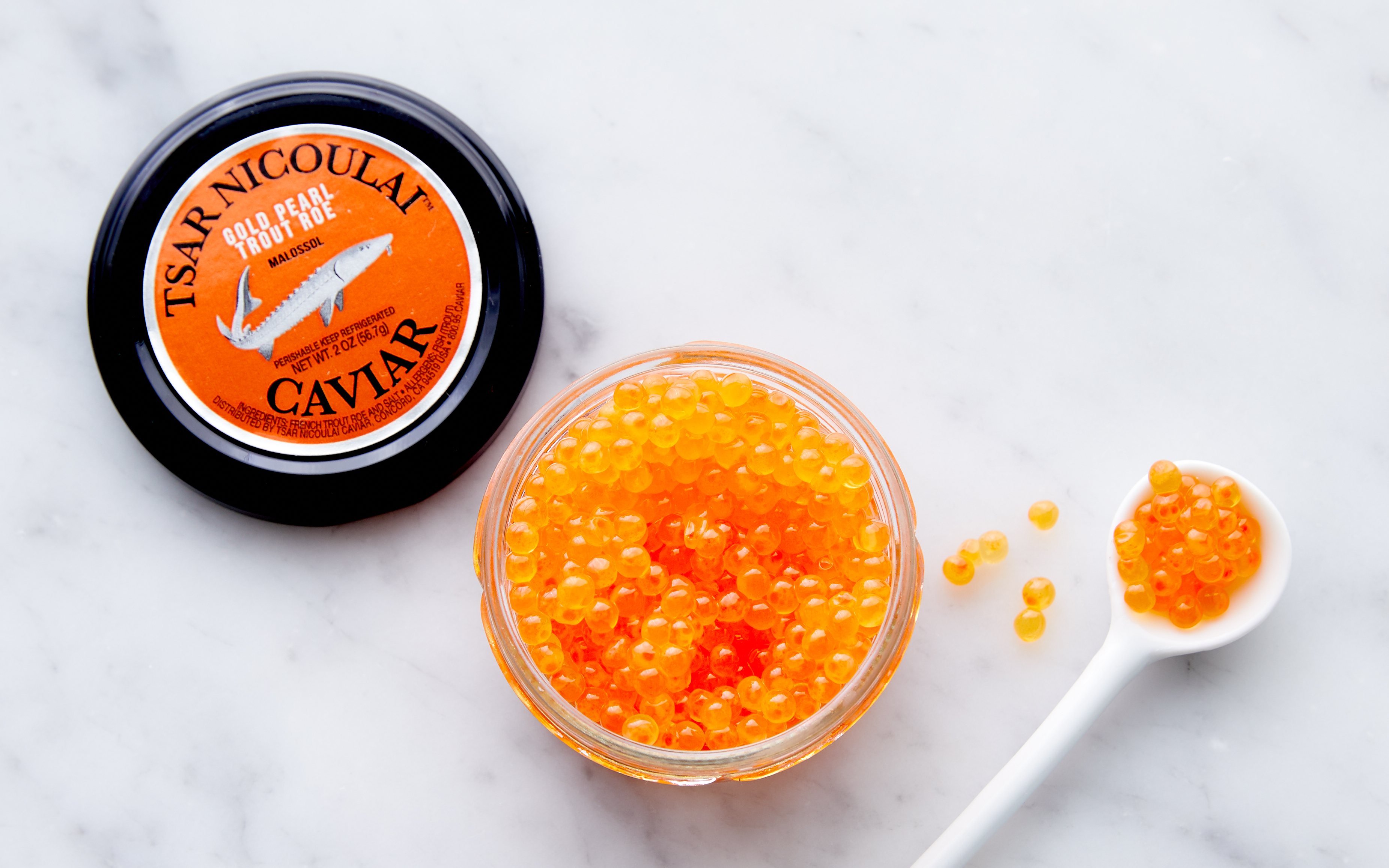 Gold Pearl Trout Roe 2 oz Tsar Nicoulai Good Eggs