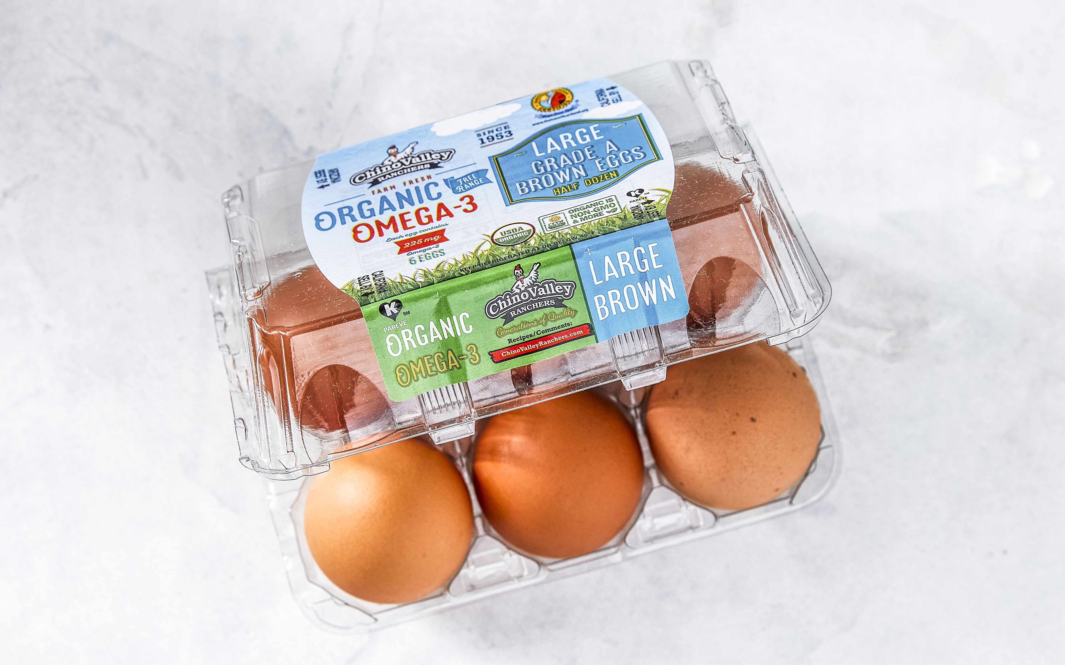 Organic Omega 3 Brown Eggs Large 1 half dozen Chino Valley